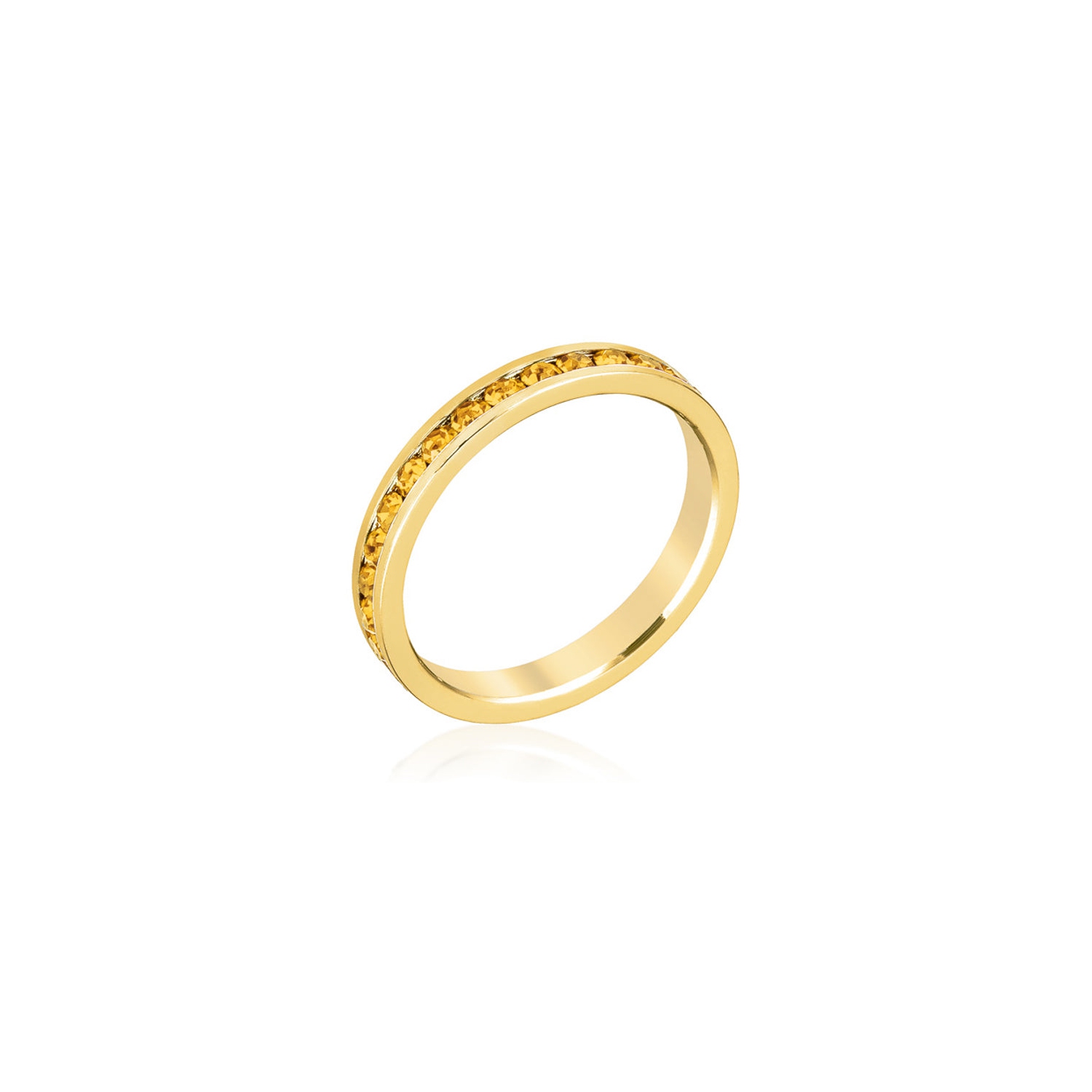 Stylish Stackables Yellow Crystal Gold Ring