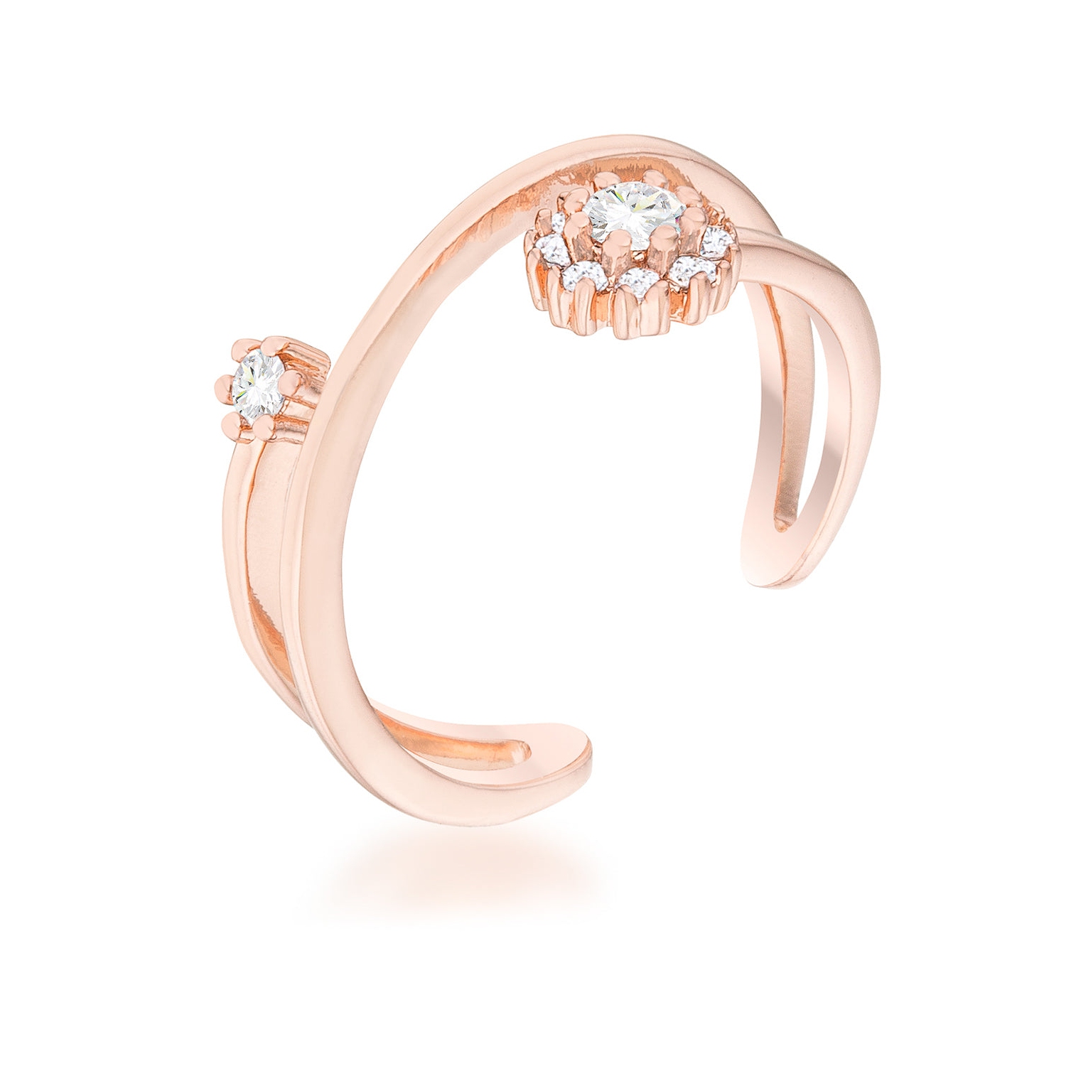 Krista 0.25ct CZ Rose Gold Abstract Wrap Ring