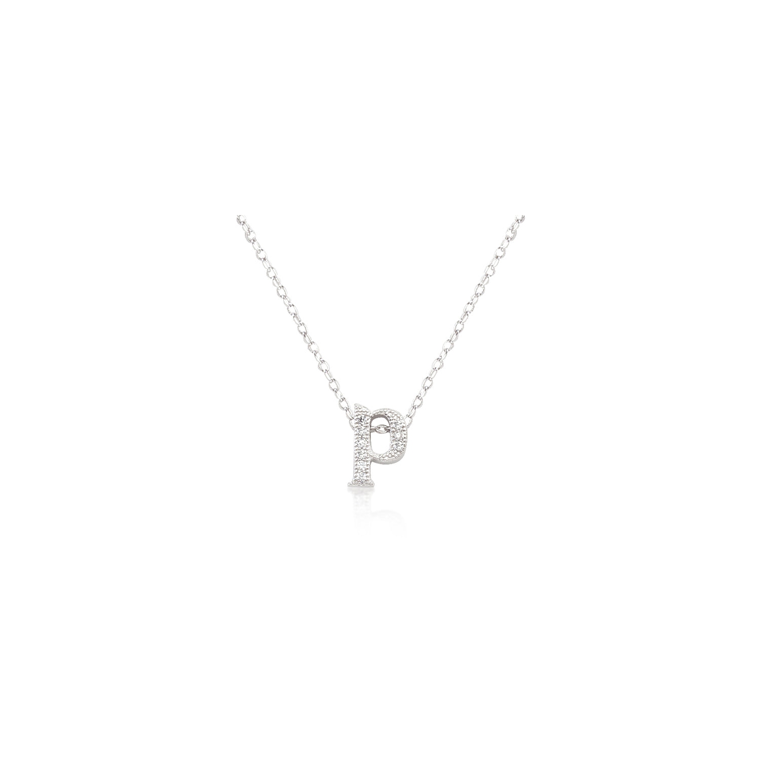 Micro-Pave Initial P Pendant