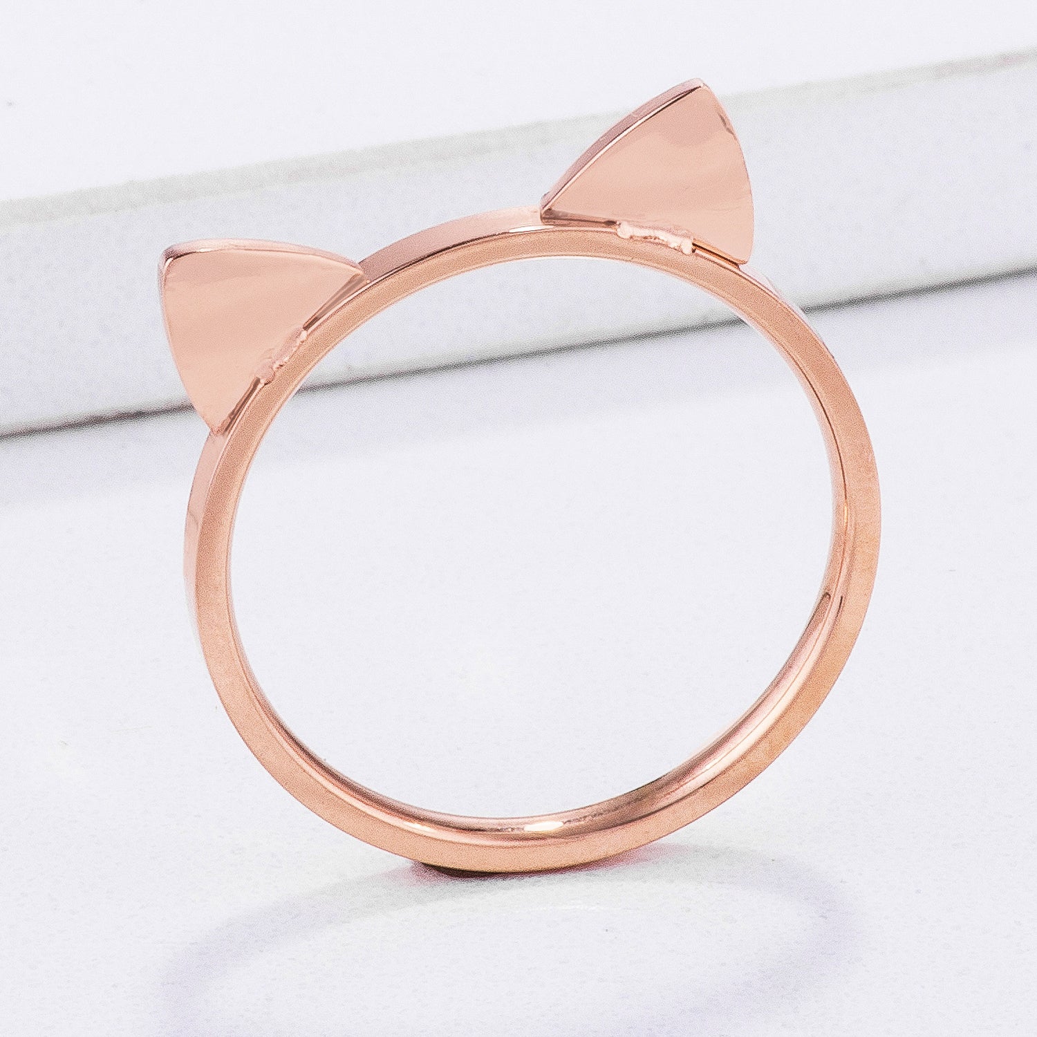 Stainless Steel Cat Ear Ring