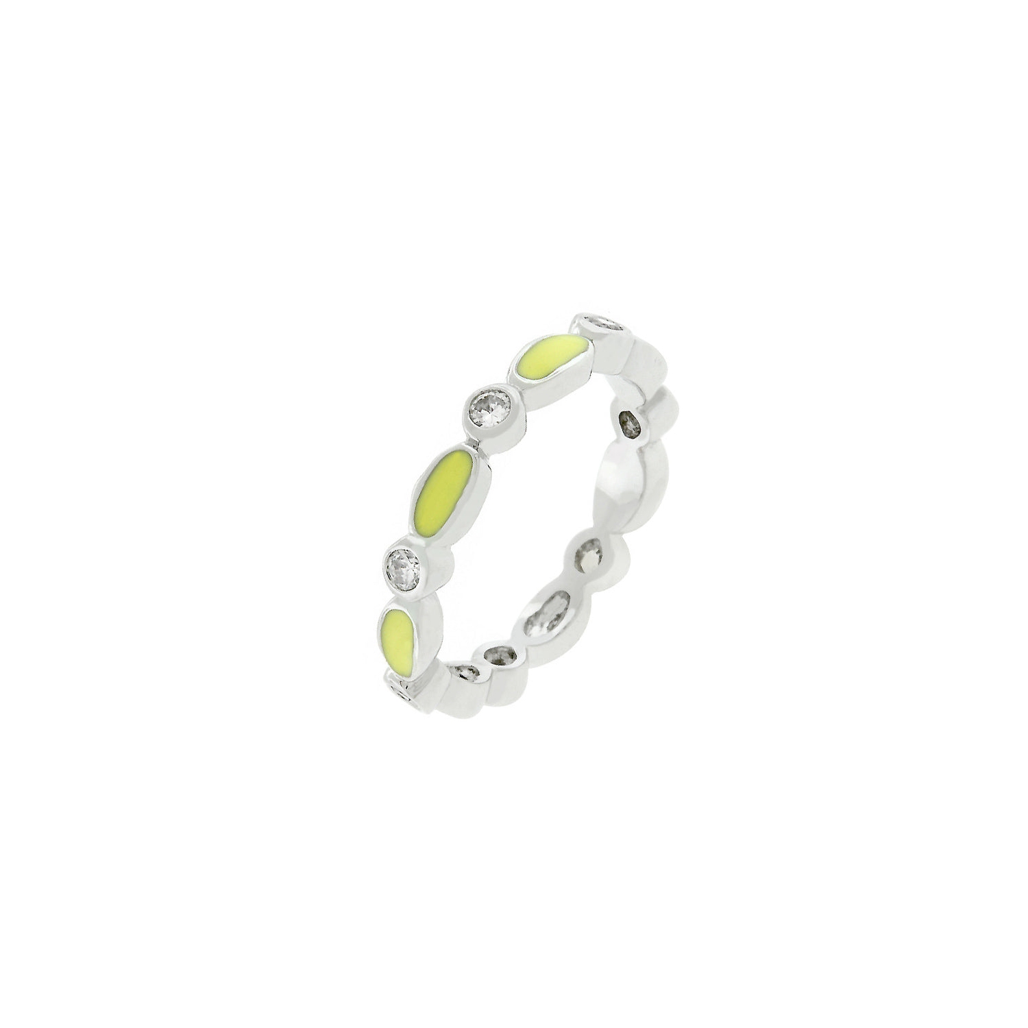 Yellow Link Enamel Stacker Ring