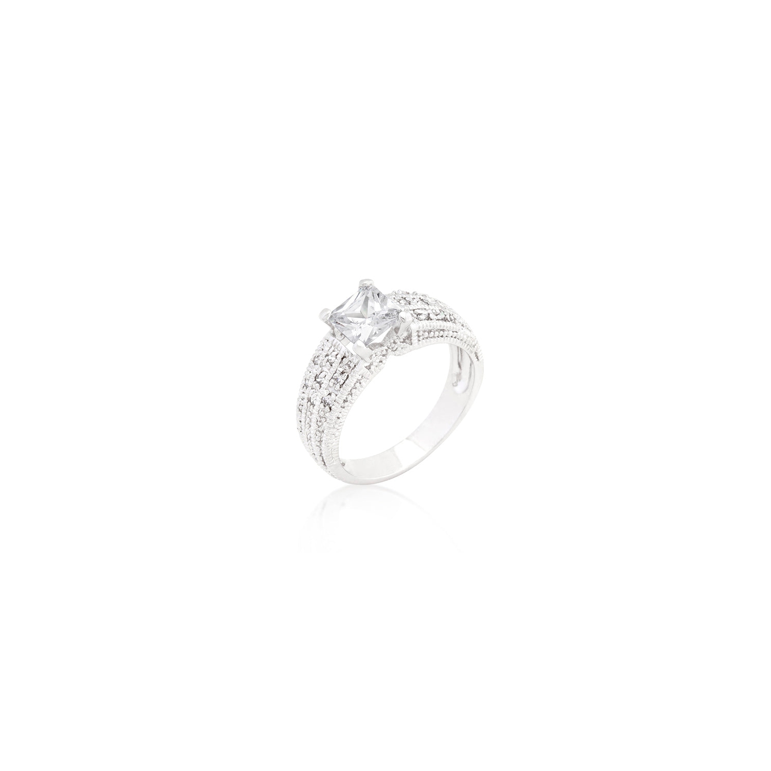 Bague taille princesse, zircon cubique