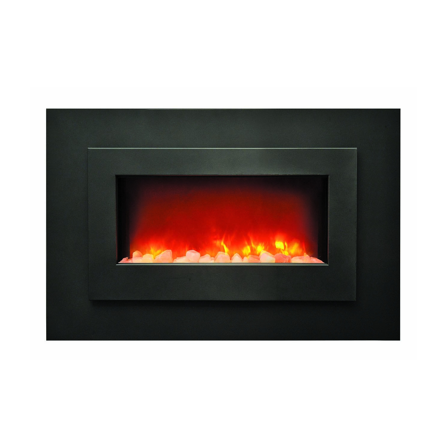Sierra Flame WM-FML-40-OOB-1 – 40″ - remis à neuf - foyer électrique avec cadre et recouvrement en acier noir