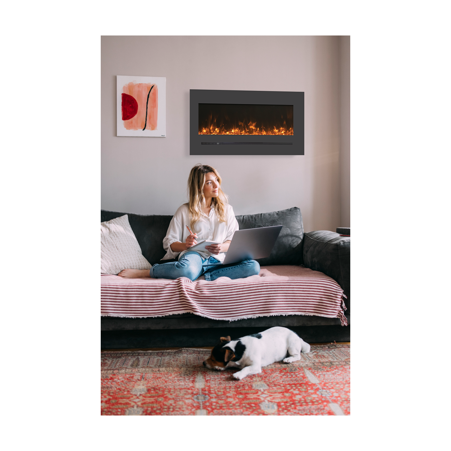 Amantii WM-FM-34-4423-BG 34-OOB-1 Support mural/foyer électrique encastré