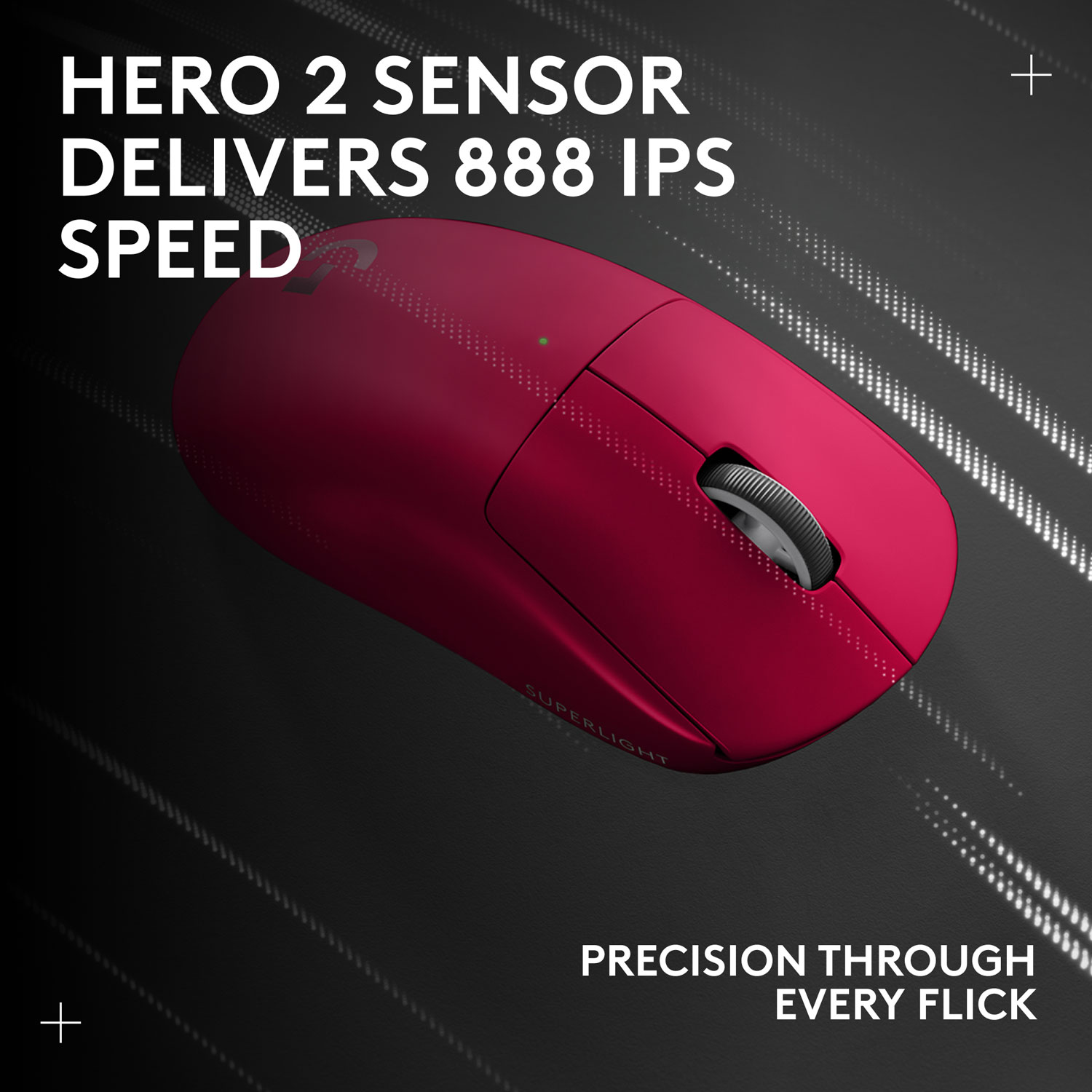 Souris sans fil à capteur HERO 2 calibre professionnel 60 g de 44 000 ppp taux d'interrogation 8 kHz G PRO X Superlight 2 de Logitech - Magenta -