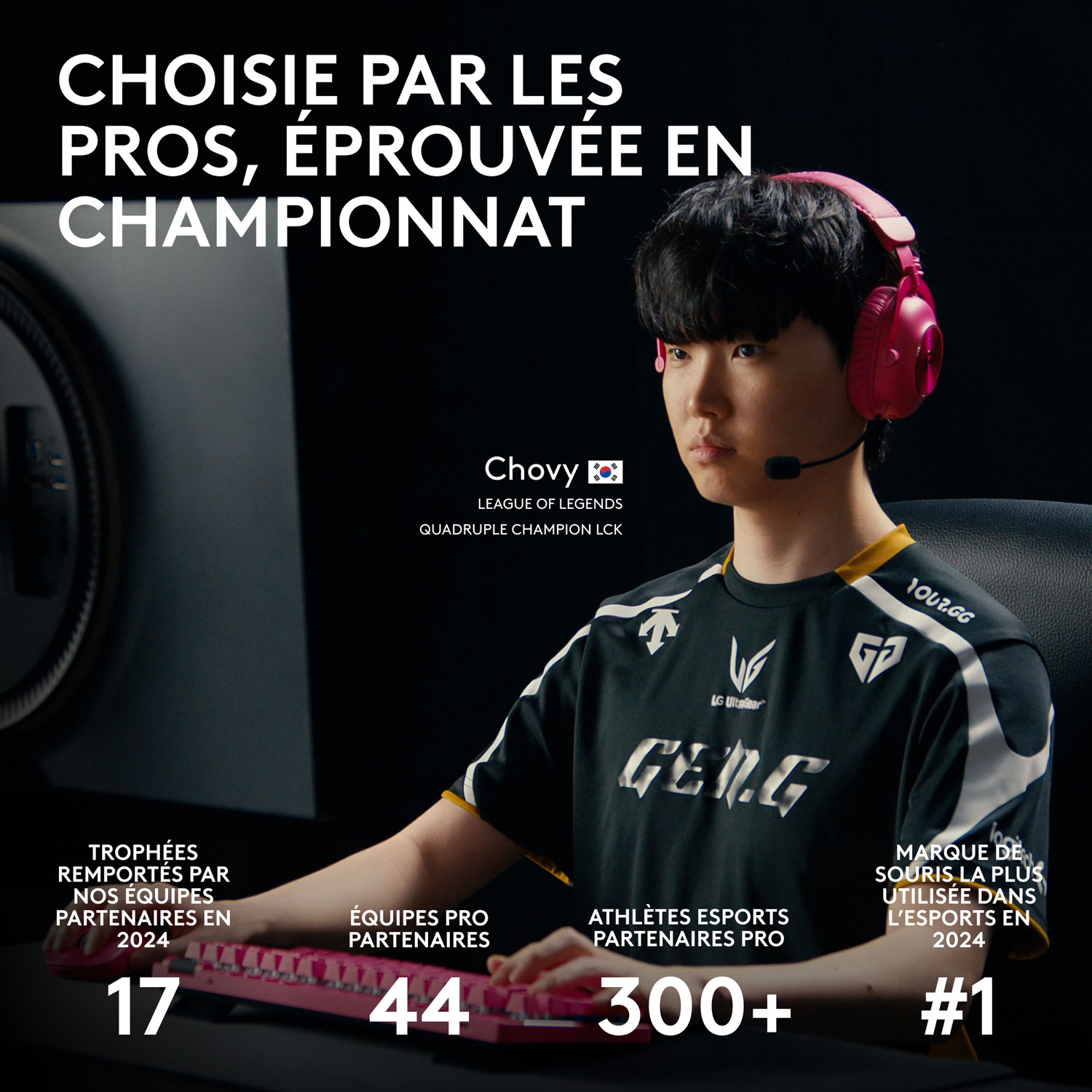 Souris de jeu sans fil à capteur HERO 2 calibre professionnel 60 g de 44 000 ppp taux d'interrogation 8 kHz G PRO X Superlight 2 de Logitech - Blanc