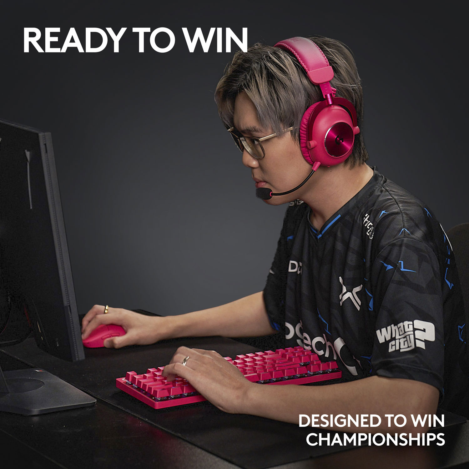 Clavier de jeu mécanique rétroéclairé Bluetooth à touches tactiles sans pavé numérique G PRO X LIGHTSPEED de Logitech - Magenta - Anglais -