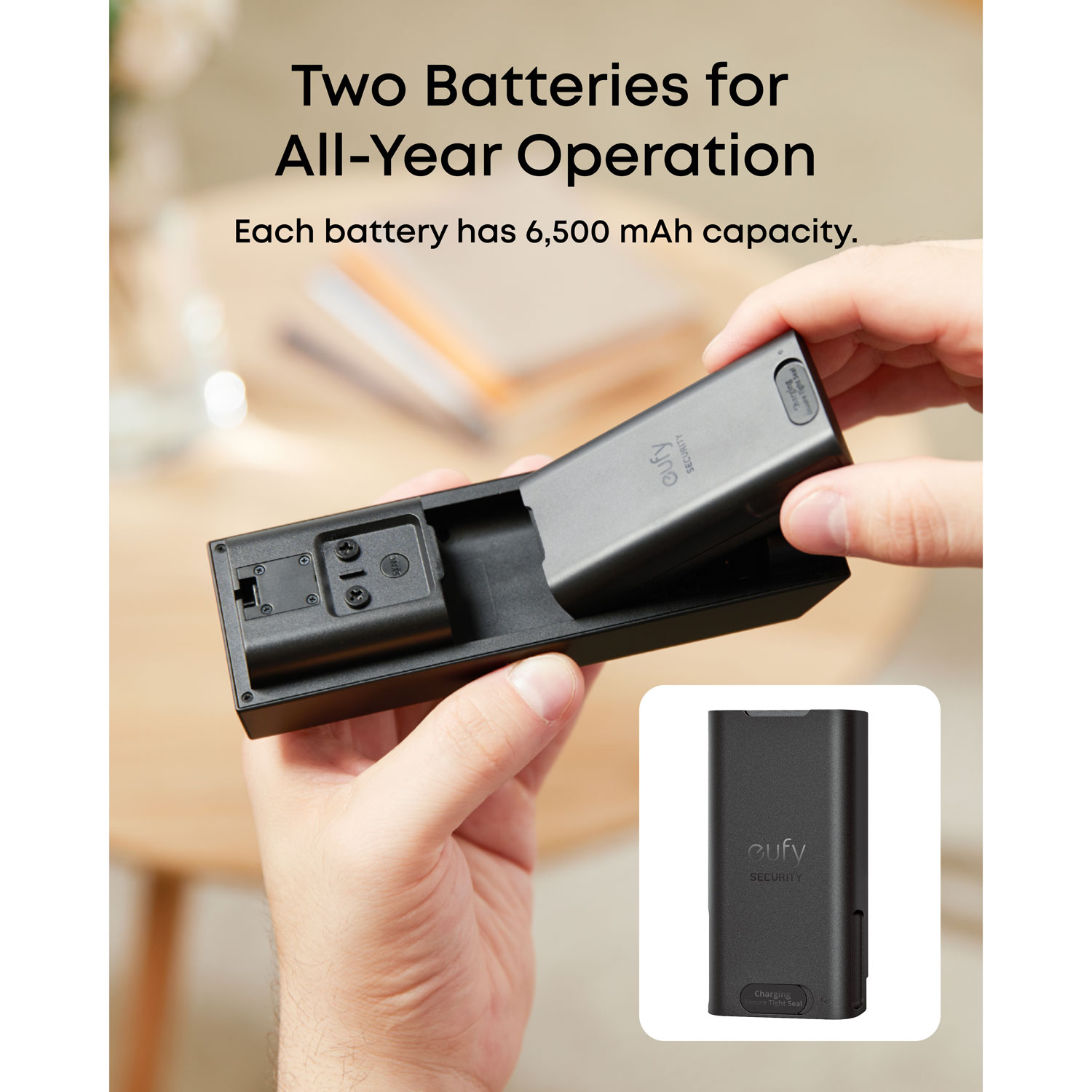 Sonnette vidéo Wi-Fi à deux caméras 2K avec carillon E340 d'eufy - Noir/Blanc