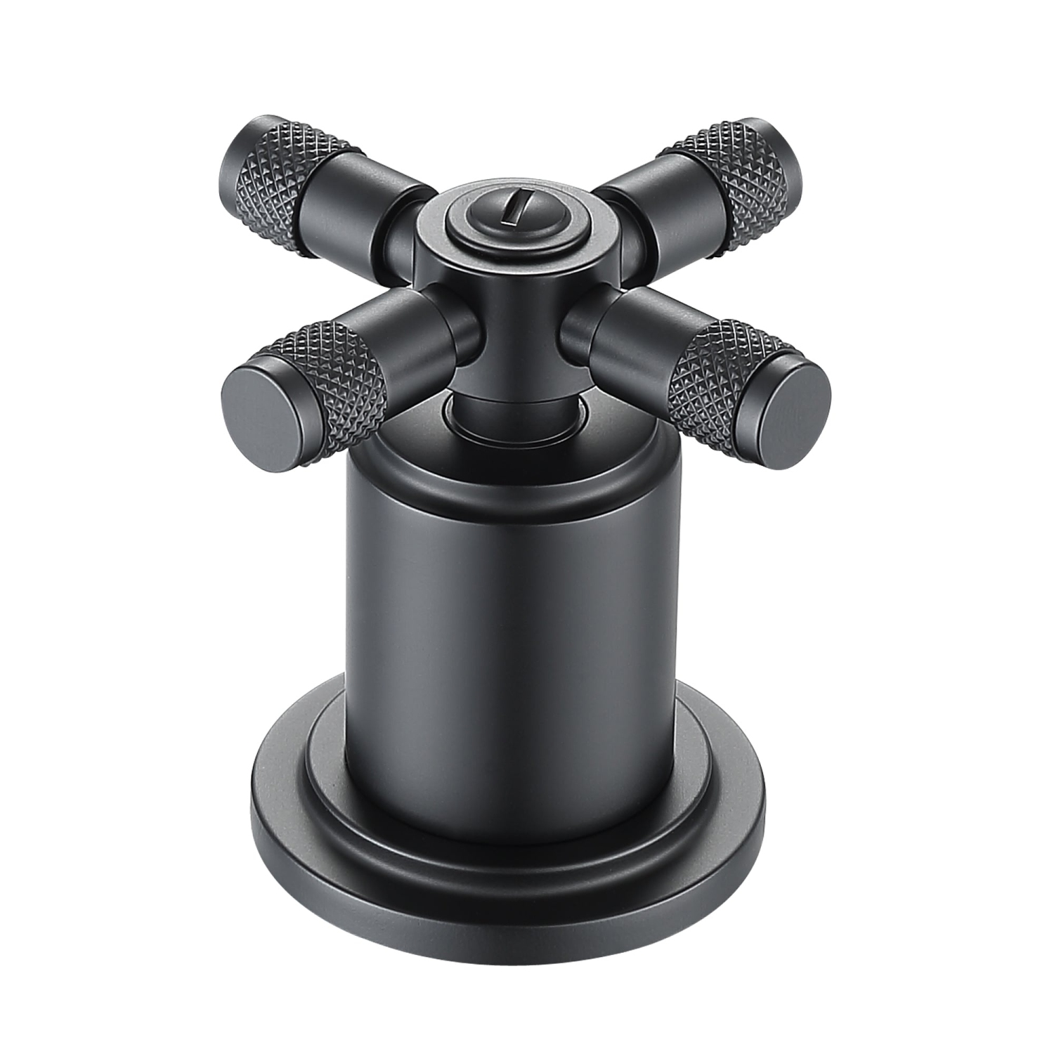 Ancona Uomo Widespread Cross Handle 3-Hole Bathroom Faucet in Matte Black