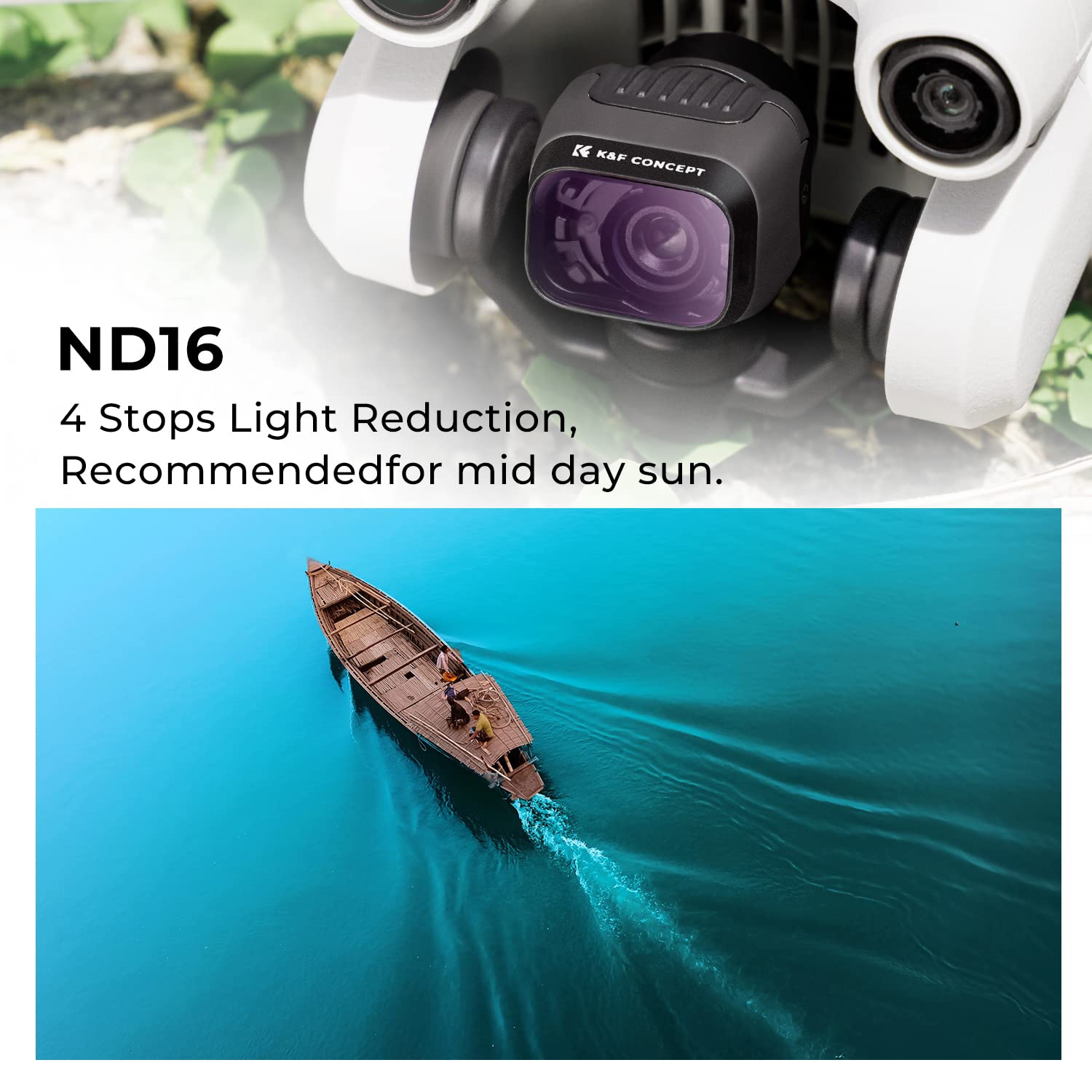Concept ND16 Filtre compatible avec le Mini 3 Pro/Mini 3 de DJI, filtres à densité neutre étanches pour objectif de caméra de drone