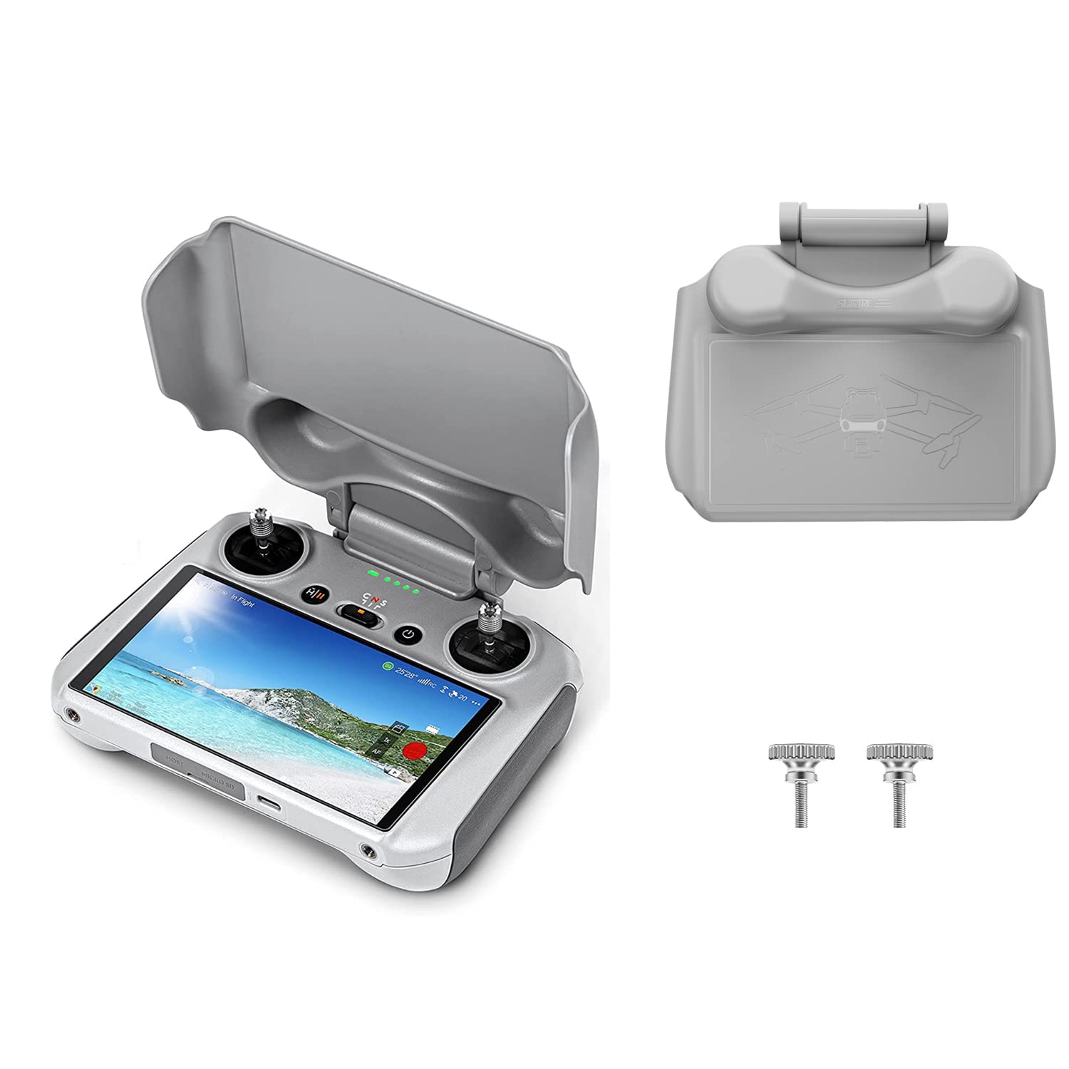 Pare-soleil pare-soleil Mini 3 Pro, étui de protection 2-en-1 pare-soleil pour télécommande RC Mini 3/Mini 3 Pro de DJI Protection écran de contrôle