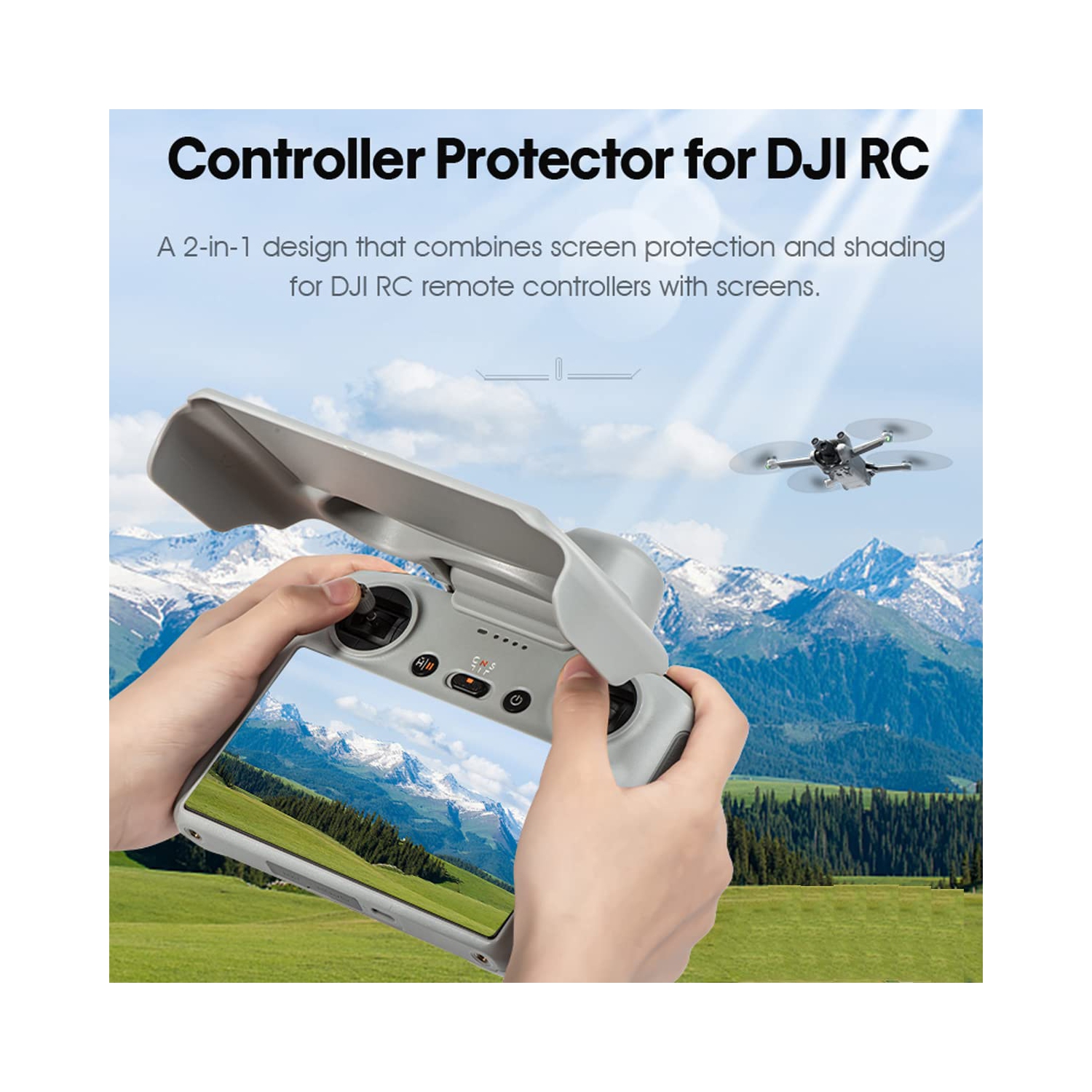 Pare-soleil pare-soleil Mini 3 Pro, étui de protection 2-en-1 pare-soleil pour télécommande RC Mini 3/Mini 3 Pro de DJI Protection écran de contrôle