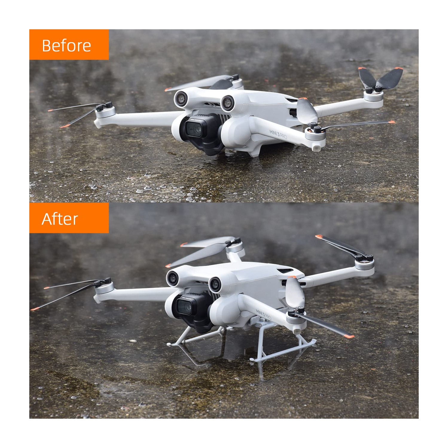 HeiyRC Mini 3 Pro Landing Gear Foldable Landing Extensions Leg Height Extender Quick Release for DJI Mini 3 Pro Drone Accessory