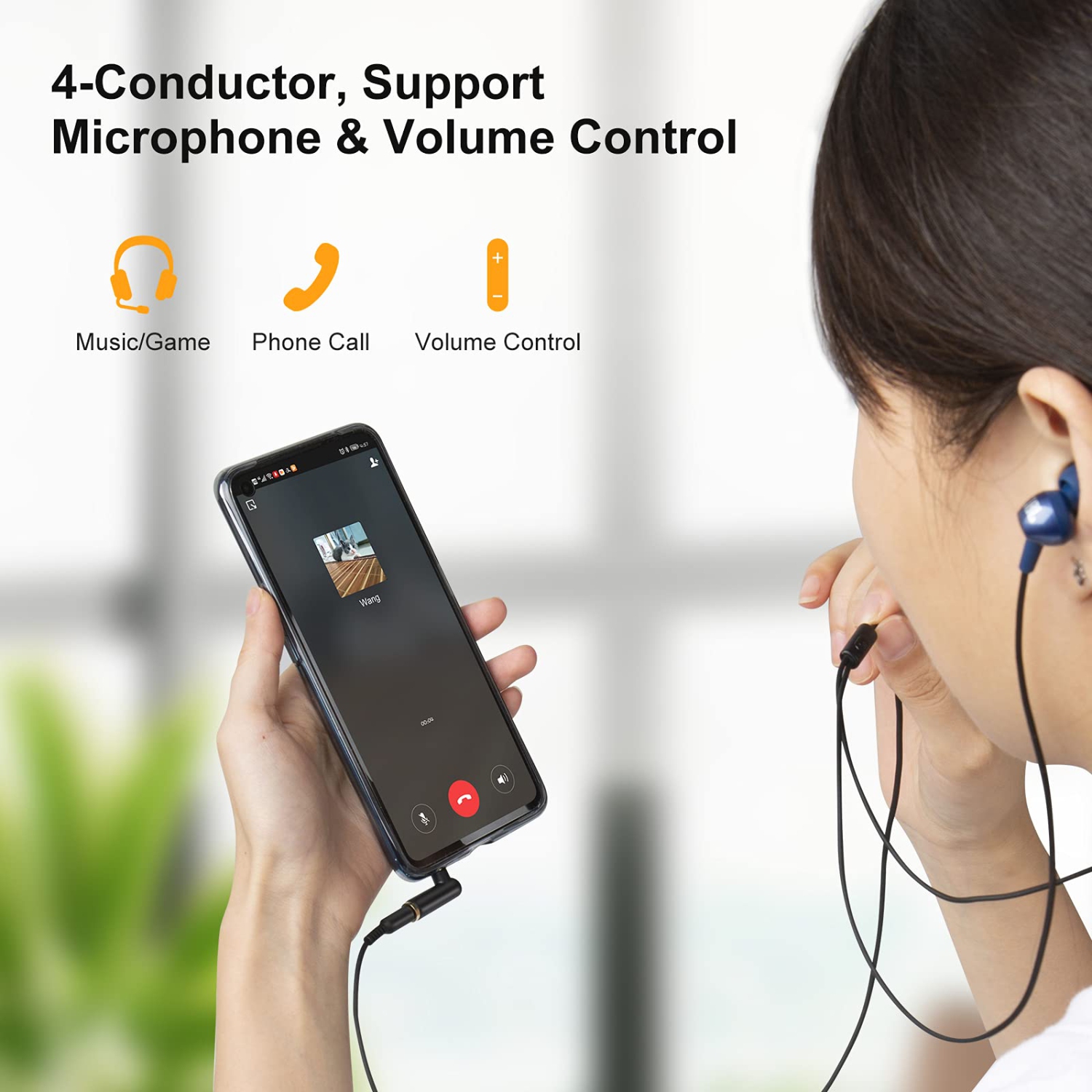 Angle 3.5mm Audio Adapter,1/8 TRRS Stereo Headphone Connector Male to Female Compatible with Headset, Tablets, MP3 Players,Game