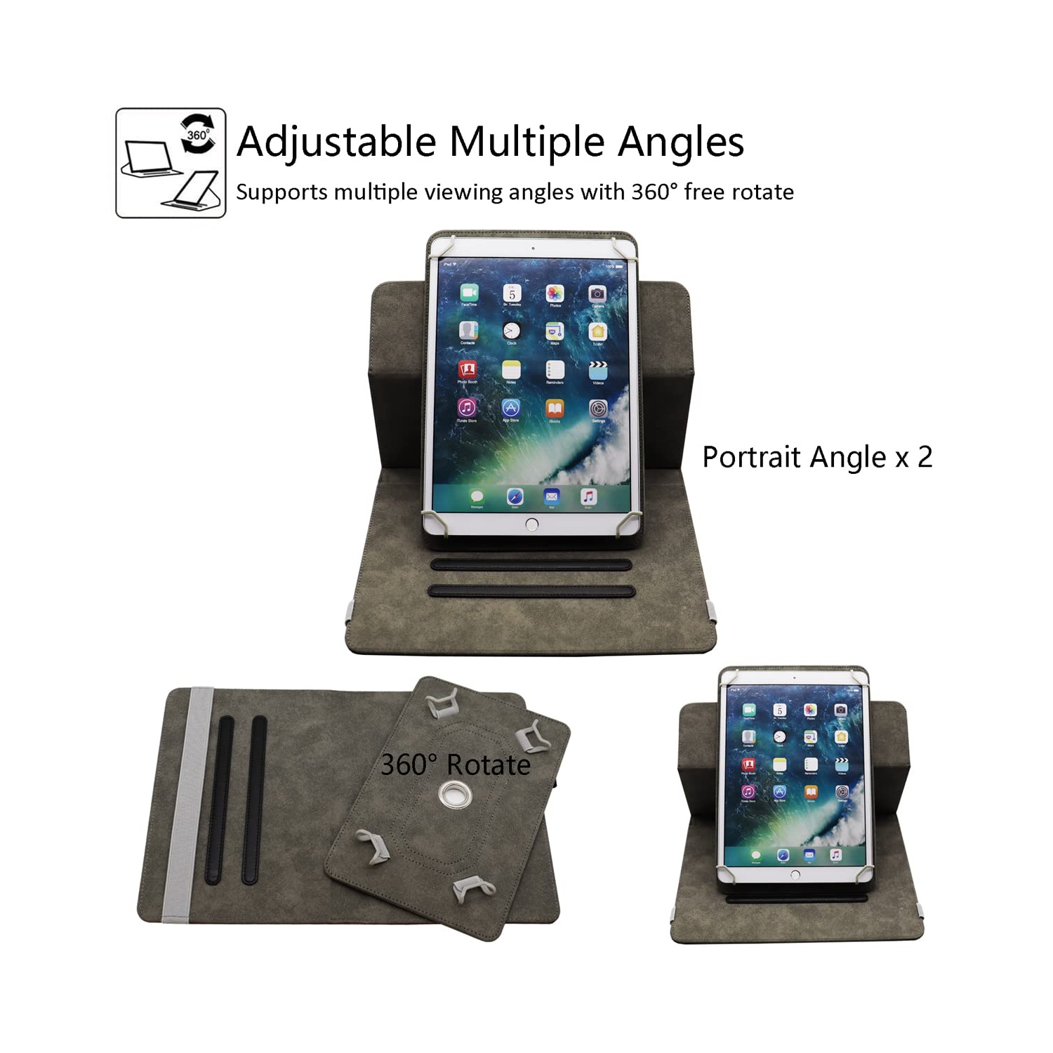 Universal 10 10.1 Inch Android Tablet Case, Universal Tablet Rotating Case Cover for 10 10.1 Inch Tablet, Dluggs 360 Degree Rotating Case for