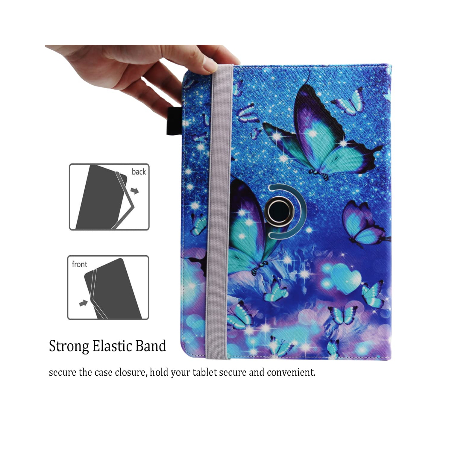 Universal 10 10.1 Inch Android Tablet Case, Universal Tablet Rotating Case Cover for 10 10.1 Inch Tablet, Dluggs 360 Degree Rotating Case for