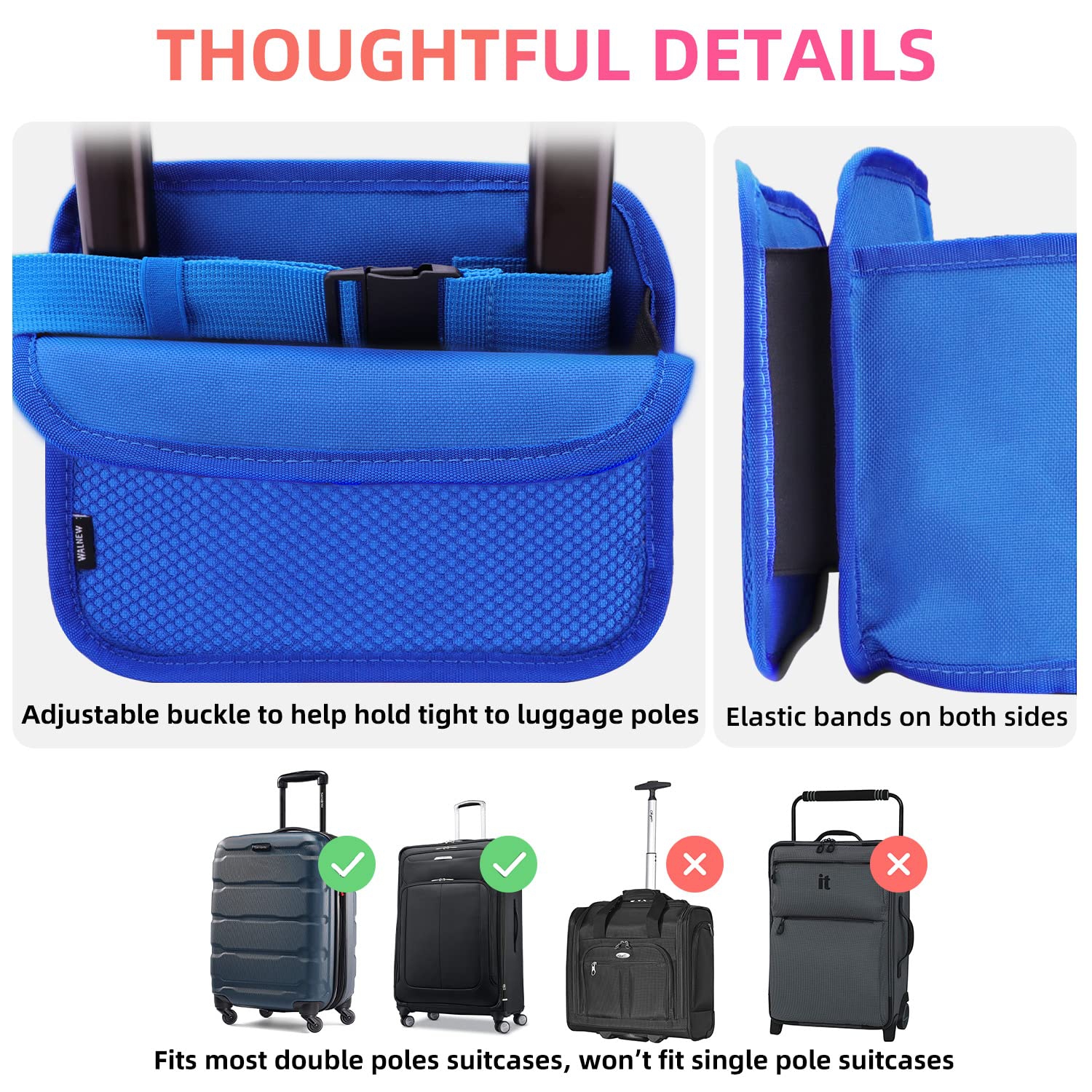 Luggage Travel Cup Holders Fits Roll on Suitcase Handles Attachment Drinks Carrier for Drink Beverages Coffee Mugs Travel Essential Flight Attendant