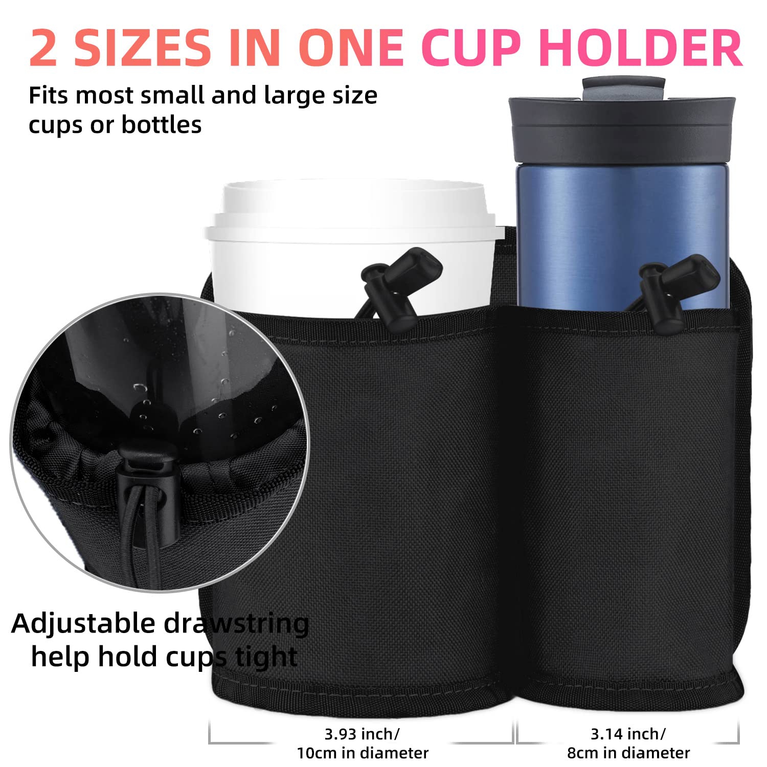 Luggage Travel Cup Holders Fits Roll on Suitcase Handles Attachment Drinks Carrier for Drink Beverages Coffee Mugs Travel Essential Flight Attendant