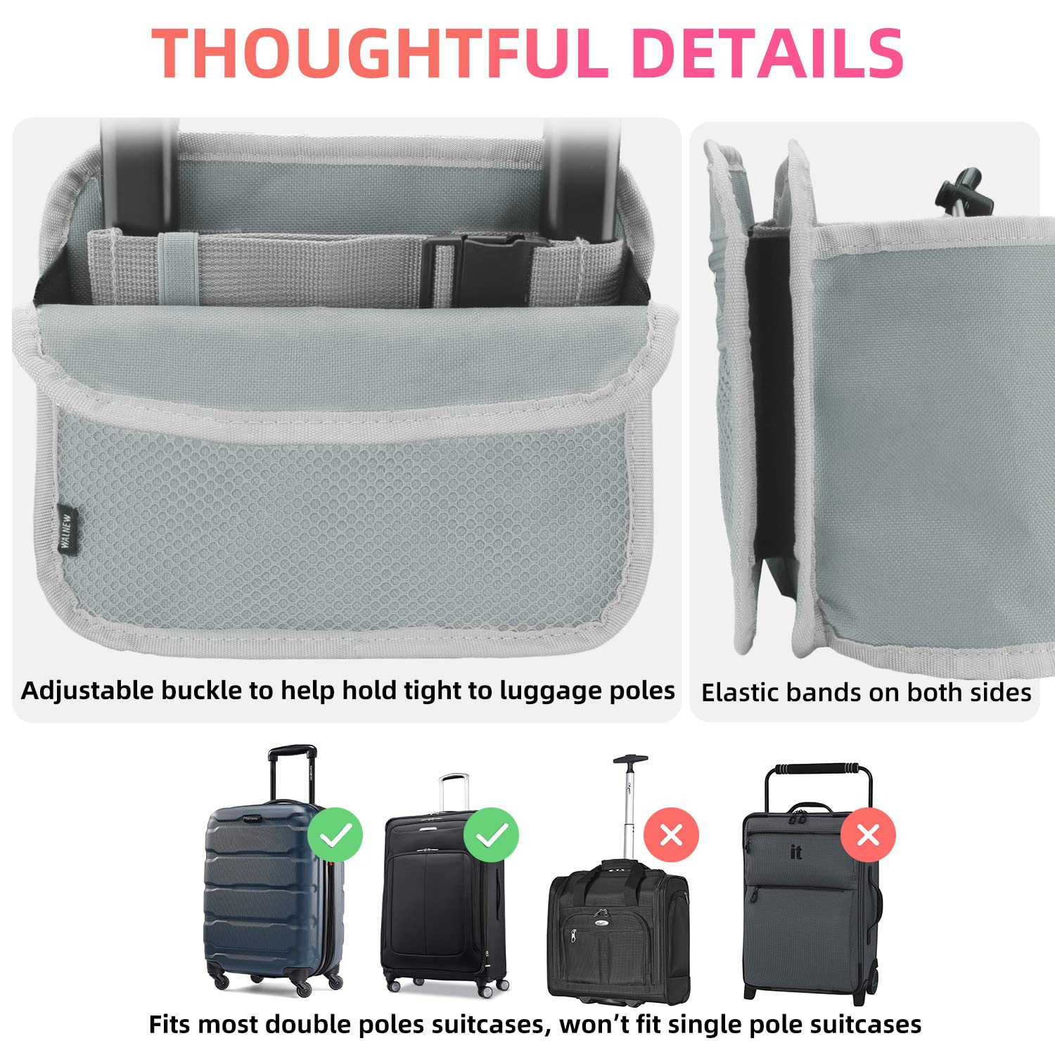 Luggage Travel Cup Holders Fits Roll on Suitcase Handles Attachment Drinks Carrier for Drink Beverages Coffee Mugs Travel Essential Flight Attendant