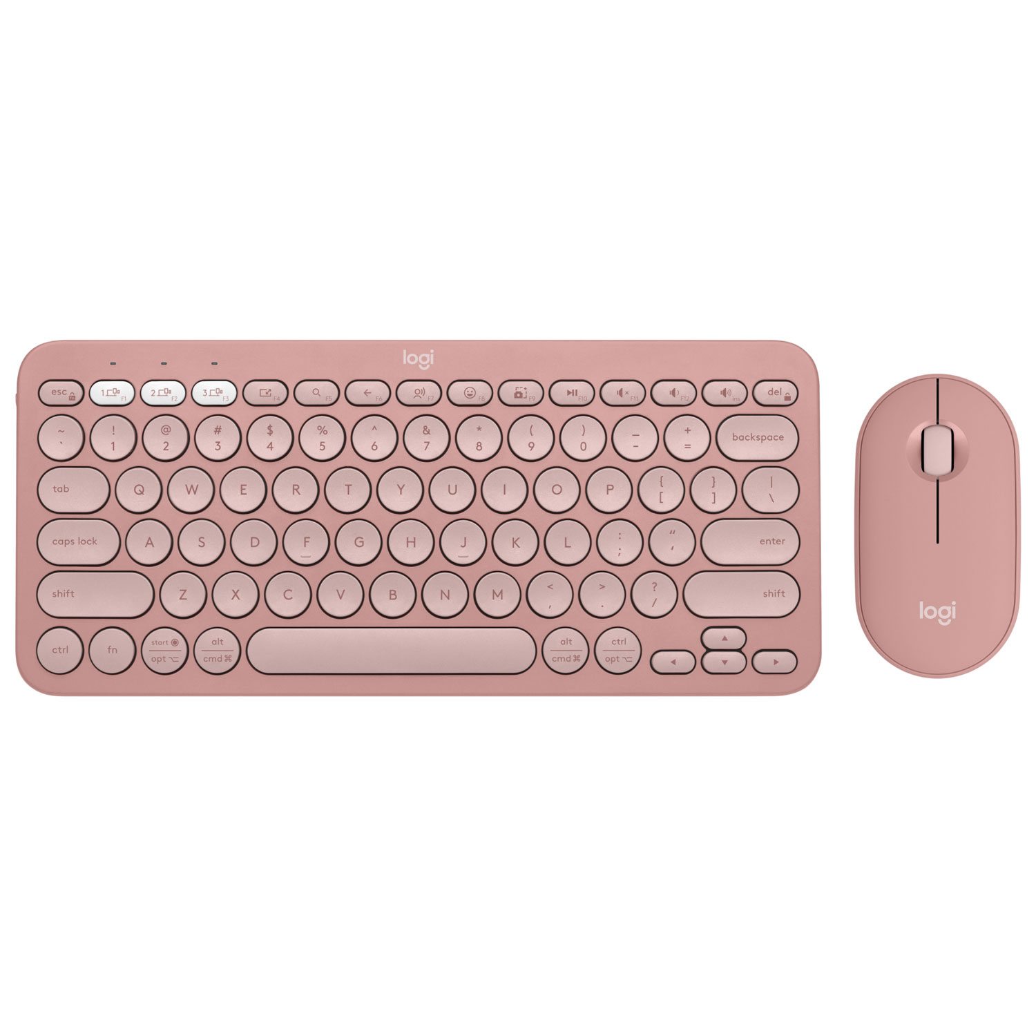 Logitech Pebble 2 Bluetooth Optical Ergonomic Keyboard & Mouse Combo - Pink - English