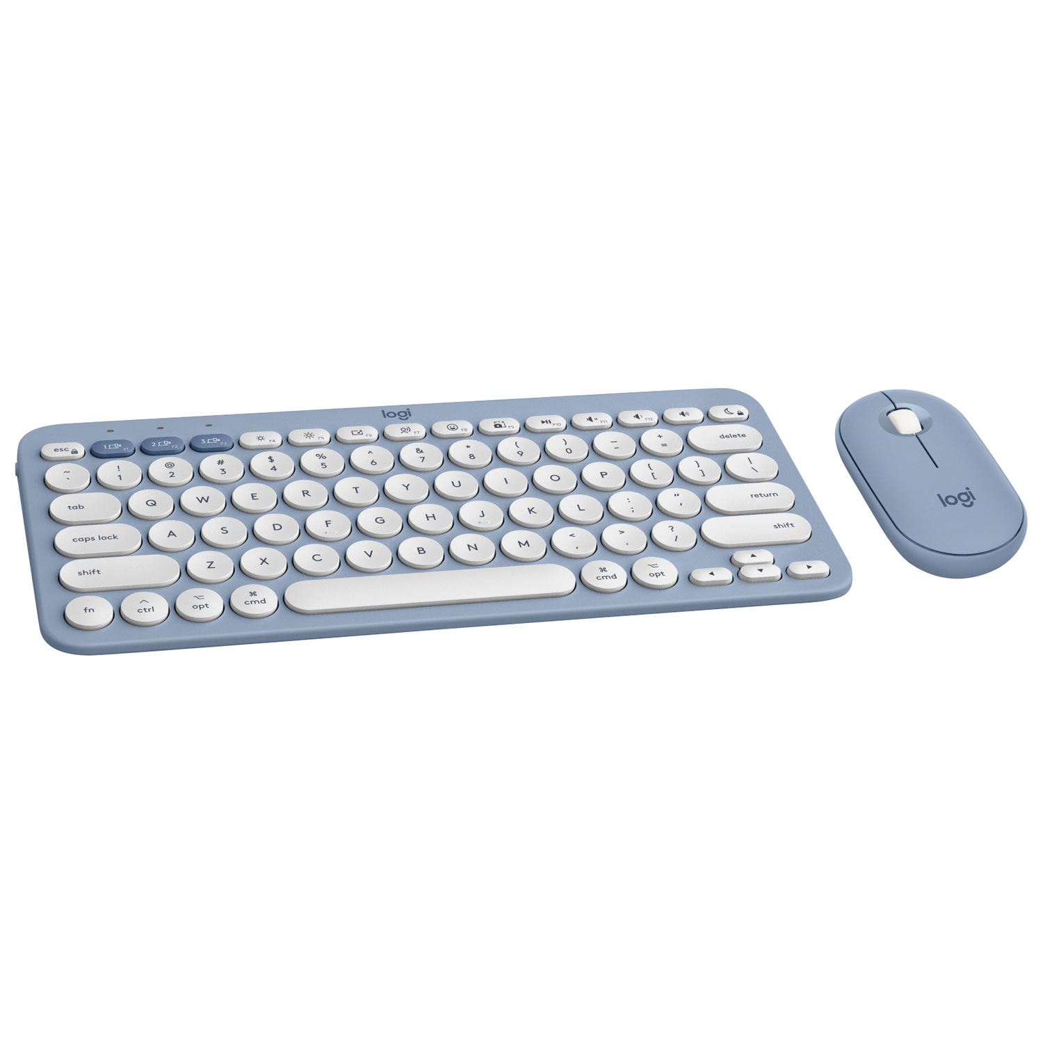 Logitech Pebble 2 Bluetooth Optical Ergonomic Keyboard & Mouse Combo for Mac - Blue
