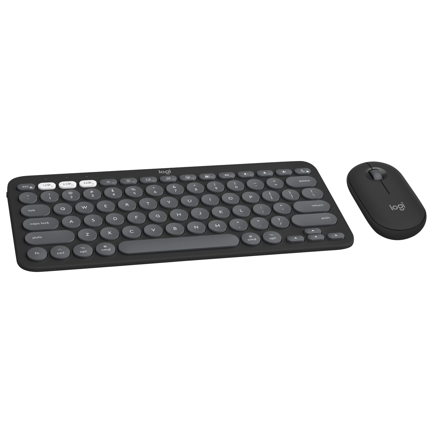 Logitech Pebble 2 Bluetooth Optical Ergonomic Keyboard & Mouse Combo for Mac - Black