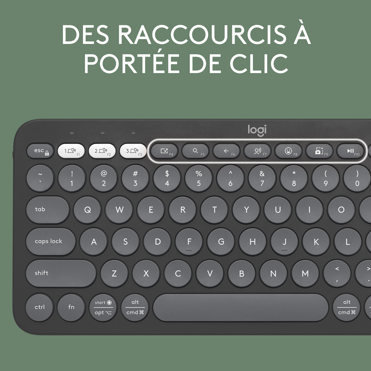 Logitech K380s Wireless Slim TKL Keyboard with Customizable Shortcuts - Tonal Graphite