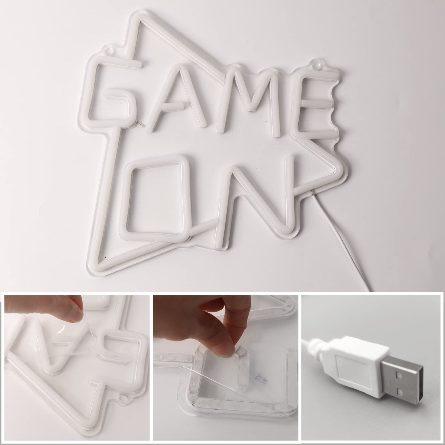 Game On Neon Signs for Gamer Room Decor, Light up Colorful LED Bedside Wall Lamps with USB Powered, Best Birthday Bedroom Creative Gifts for Boys,