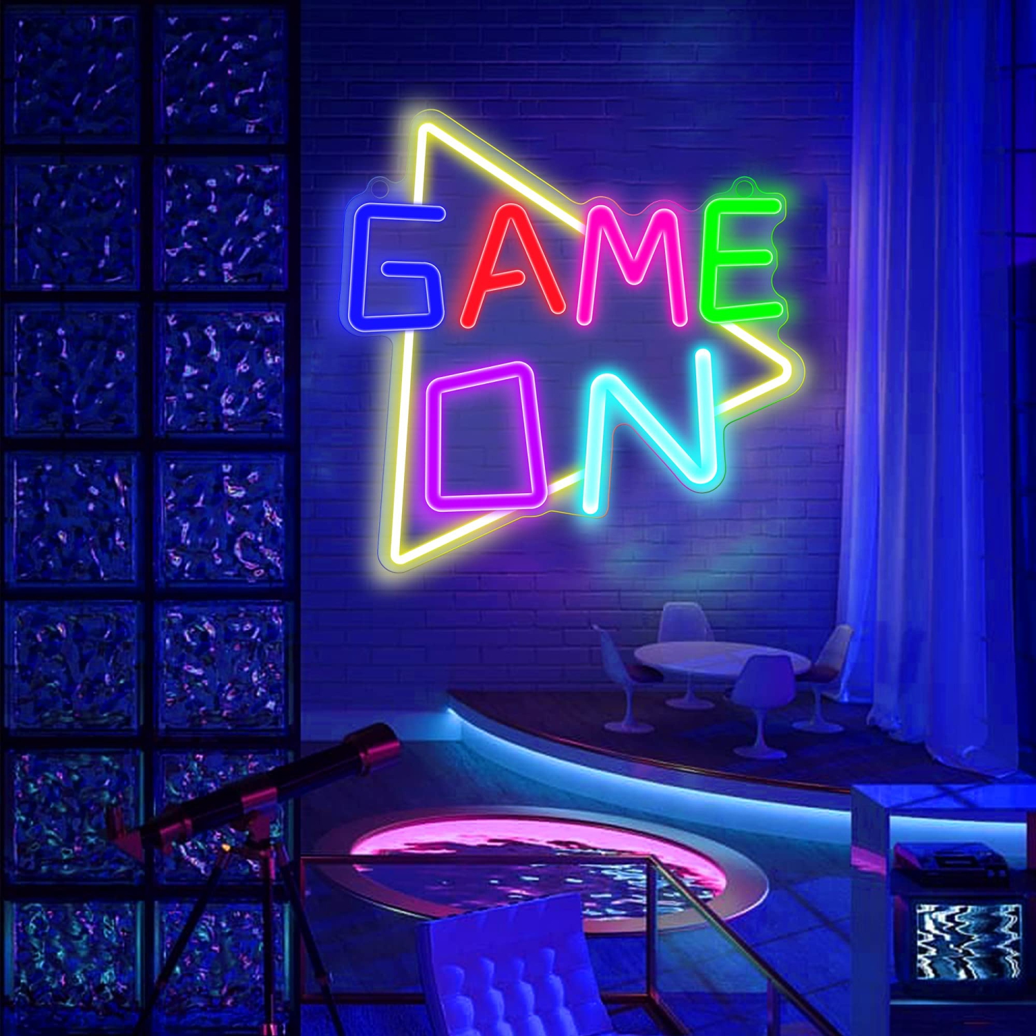 Game On Neon Signs for Gamer Room Decor, Light up Colorful LED Bedside Wall Lamps with USB Powered, Best Birthday Bedroom Creative Gifts for Boys,