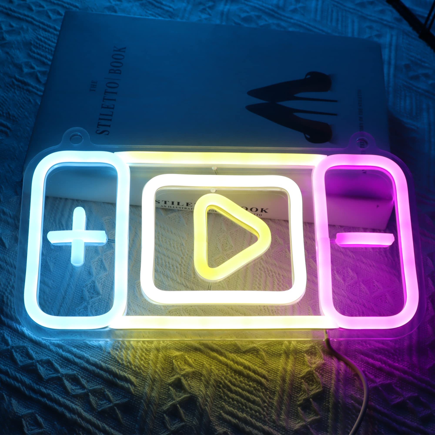 Game Console Controller Neon Signs, Light up Acrylic LED lamp with USB Powered, Wall Home Decor for Boy Teen Gamer Kid Gaming Room Birthday Christmas