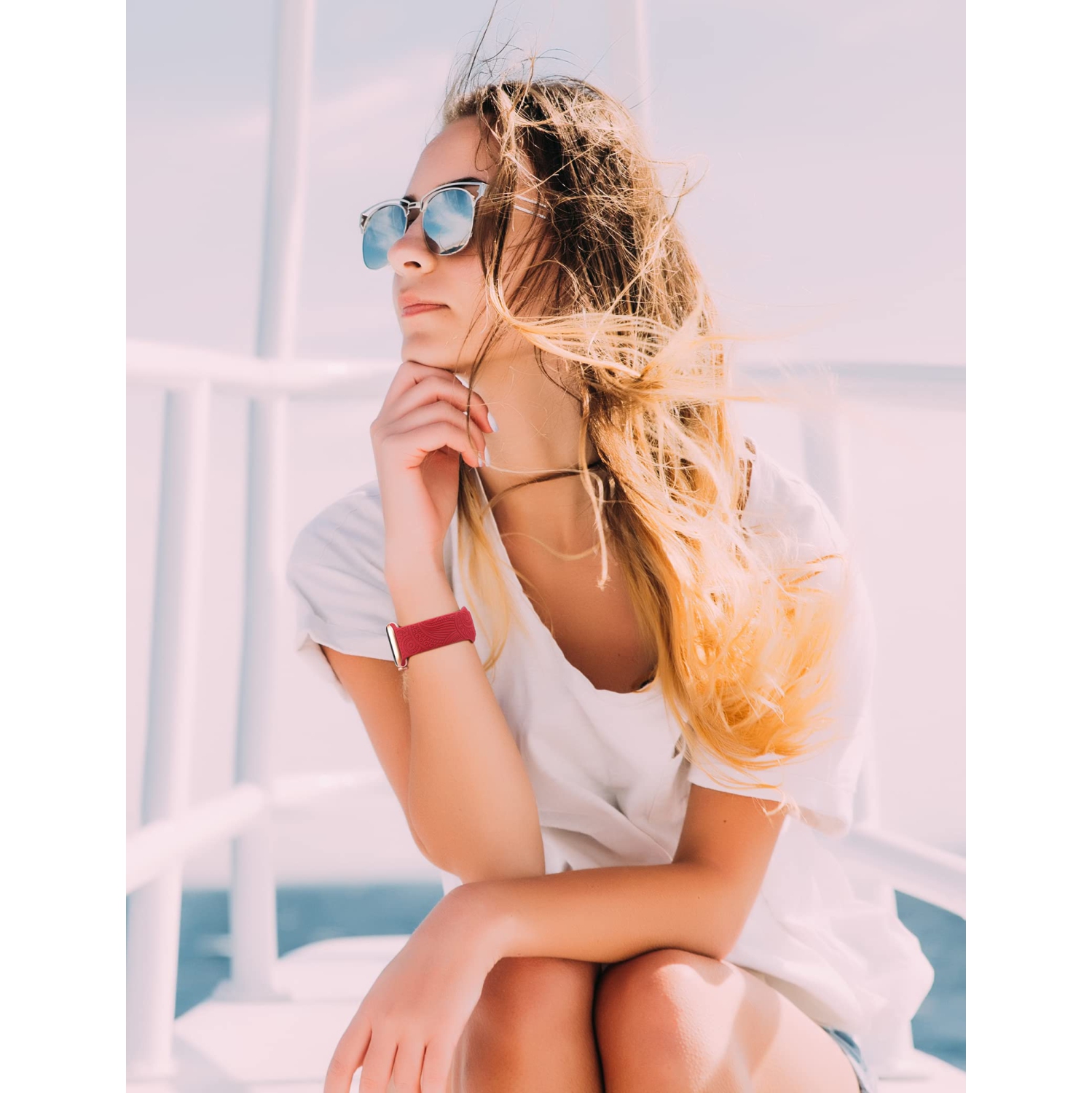 3 Packs Compatible with Apple Watch Band 38mm 40mm 41mm Women Men Silicone Laser Engraved Flower Pattern Bracelet Sport Straps for iWatch Series 8 7