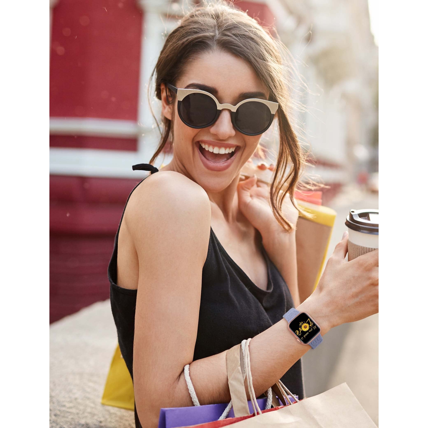 2 Packs Compatible with Apple Watch Band 41mm 40mm 38mm Women Girls Silicone Dressy Floral Engraved Strap Sunflower Wildflower Sport Bracelet for