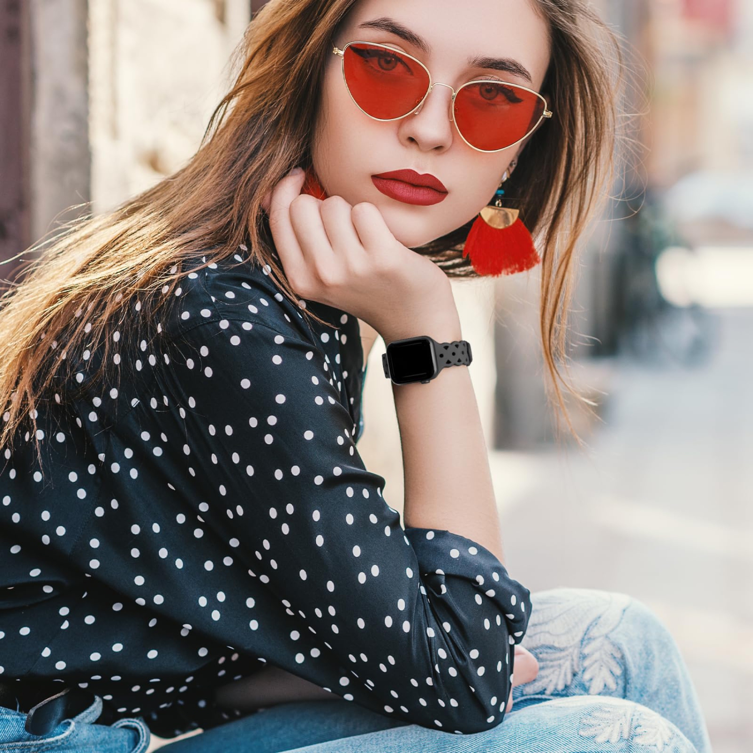 Bracelets en silicone en dentelle compatibles avec le bracelet Apple Watch 40&nbsp;mm 41&nbsp;mm pour femmes de 38&nbsp;mm, bracelets sport à