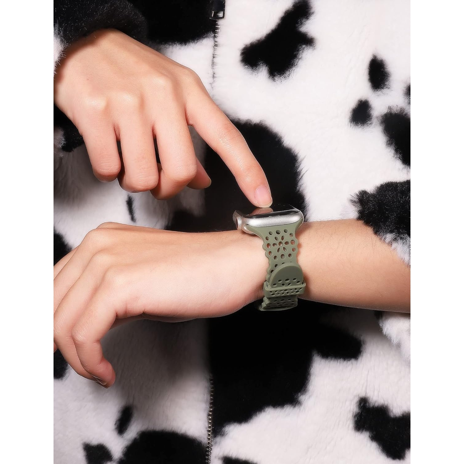 Bracelets en silicone en dentelle compatibles avec le bracelet Apple Watch 40 mm 41 mm pour femmes de 38 mm, bracelets sport à