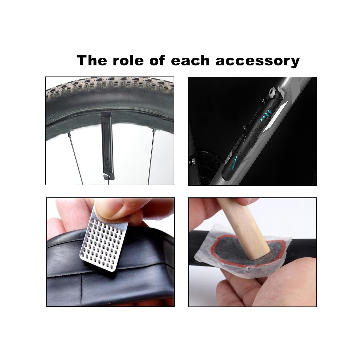 Bike Repair Kit, Home Bike Portable Patches Fixes Tool with Bicycle Repair Bag & Bicycle Tire Pump for Mountain Bike and Road Bike Camping Travel