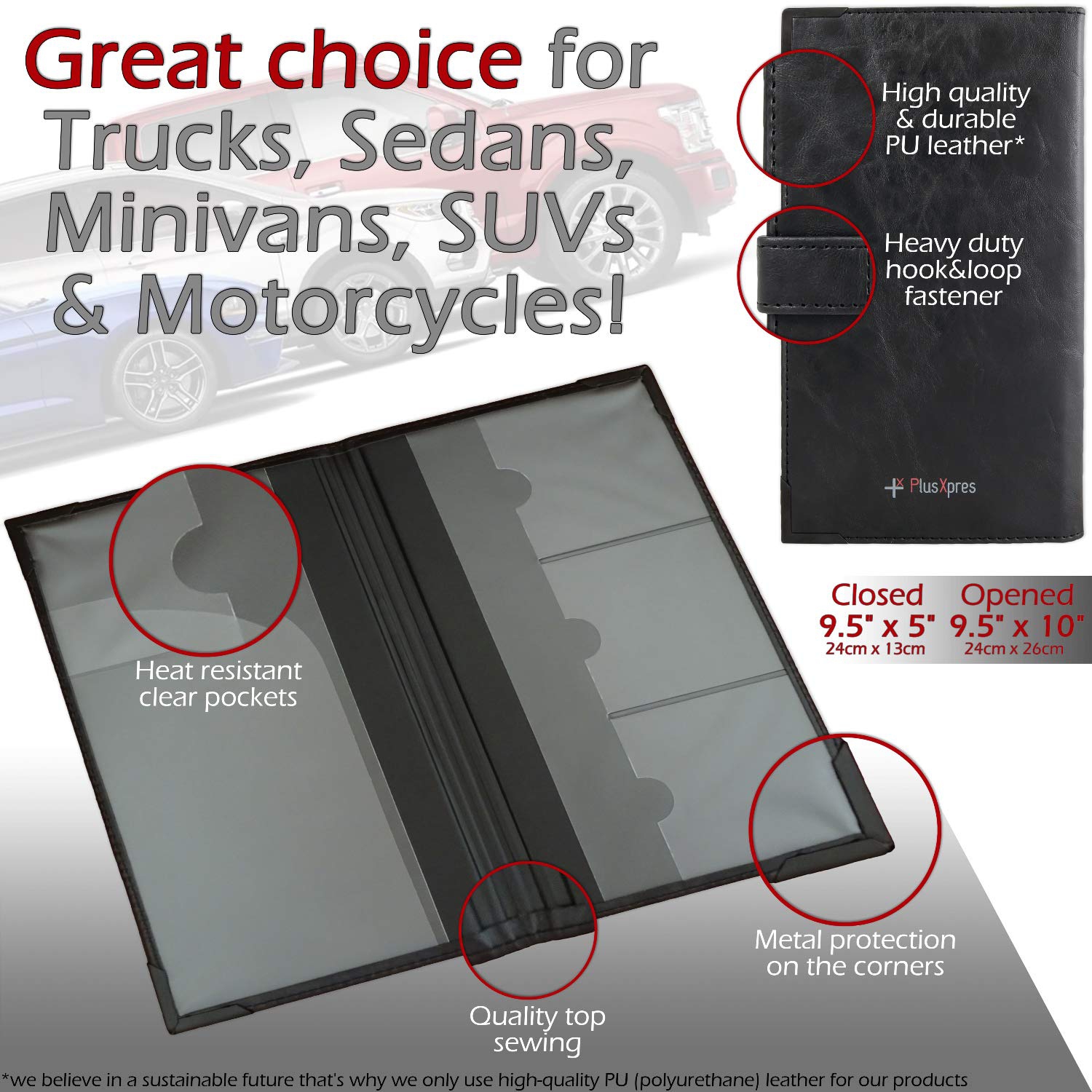 Auto Insurance and Registration Card Holder - Vehicle Glove Box Document Organizer - Car Essential Paperwork Holder for DMV, AAA, Contact Information