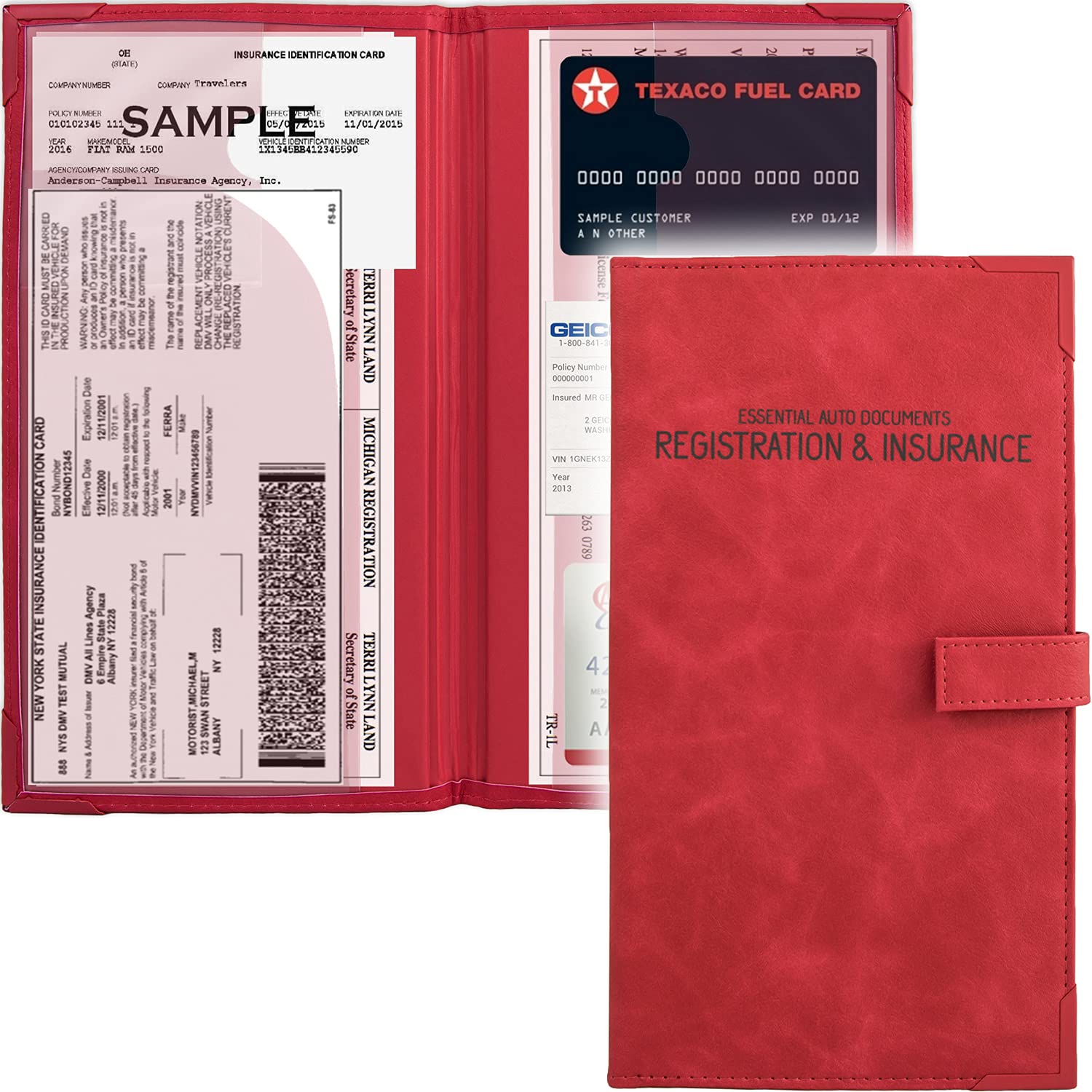 Auto Insurance and Registration Card Holder - Vehicle Glove Box Document Organizer - Car Essential Paperwork Holder for DMV, AAA, Contact Information