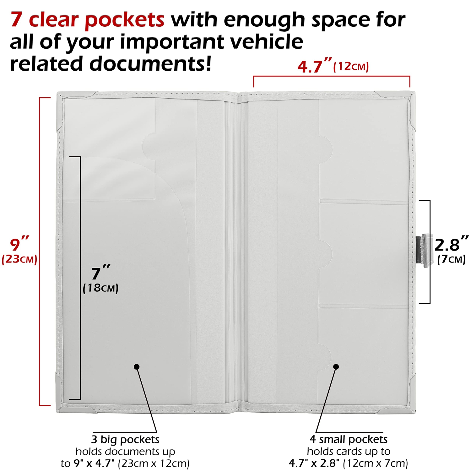 Auto Insurance and Registration Card Holder - Vehicle Glove Box Document Organizer - Car Essential Paperwork Holder for DMV, AAA, Contact Information