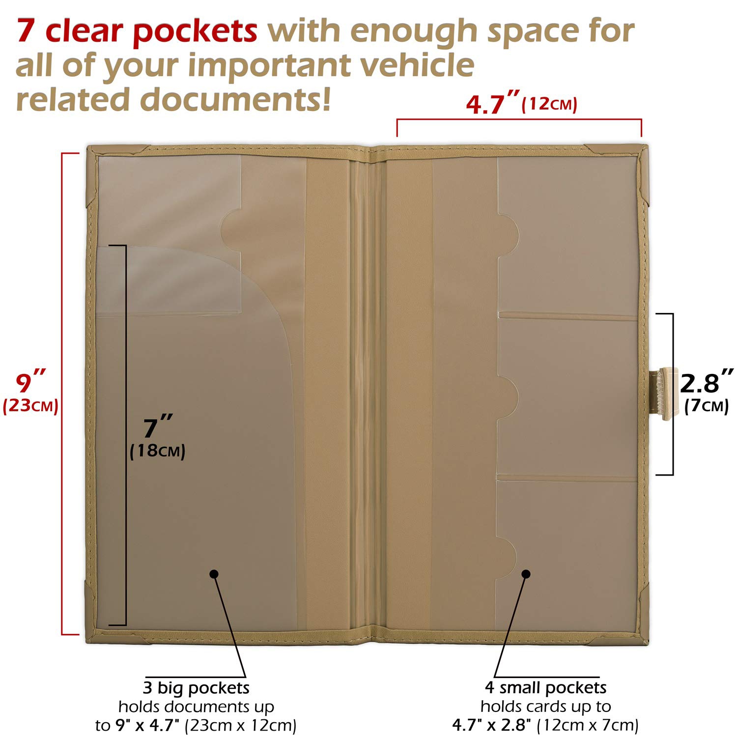 Auto Insurance and Registration Card Holder - Vehicle Glove Box Document Organizer - Car Essential Paperwork Holder for DMV, AAA, Contact Information