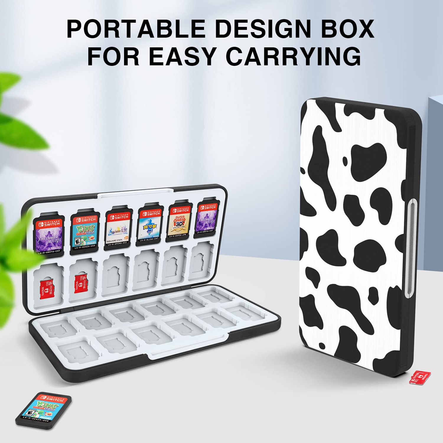 Game Card Case for Nintendo Switch Game Card or Micro SD Memory Cards,Custom Pattern Switch OLED Game Card Storage with 24 Game Card Slots and 24