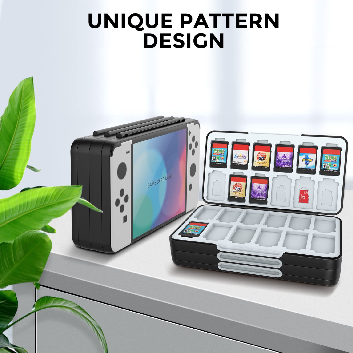 Étui pour cartes de jeu pour Nintendo Switch/Switch DELO/Switch Lite, rangement pour cartes de jeu Custom Pattern Switch avec 72 fentes pour cartes