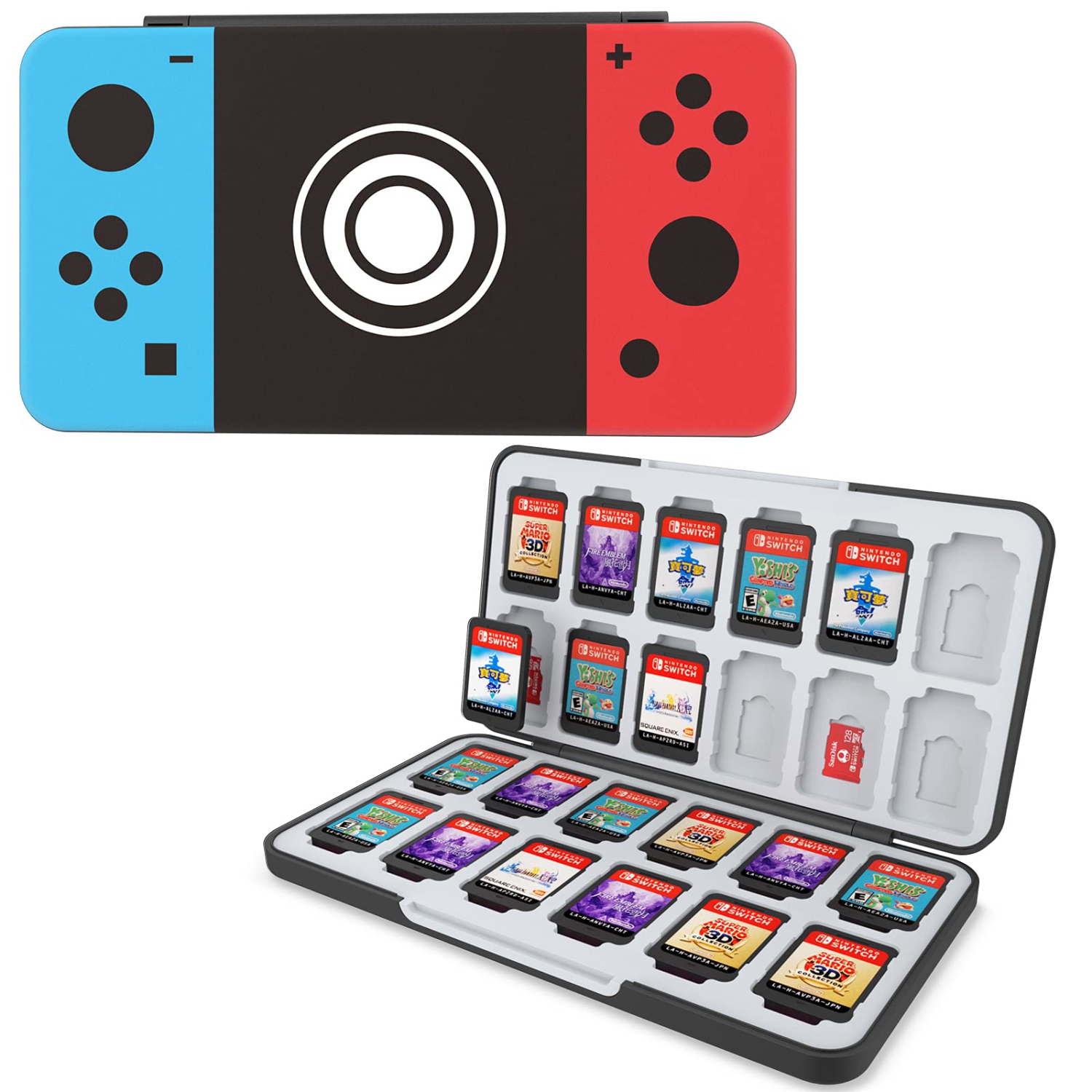 Game Card Case for Nintendo Switch&Switch OLED&Switch Lite Game Card, Custom Pattern Switch Game Memory Card Storage with 24 Game Card Slots and 24 Micro SD Card Slots.