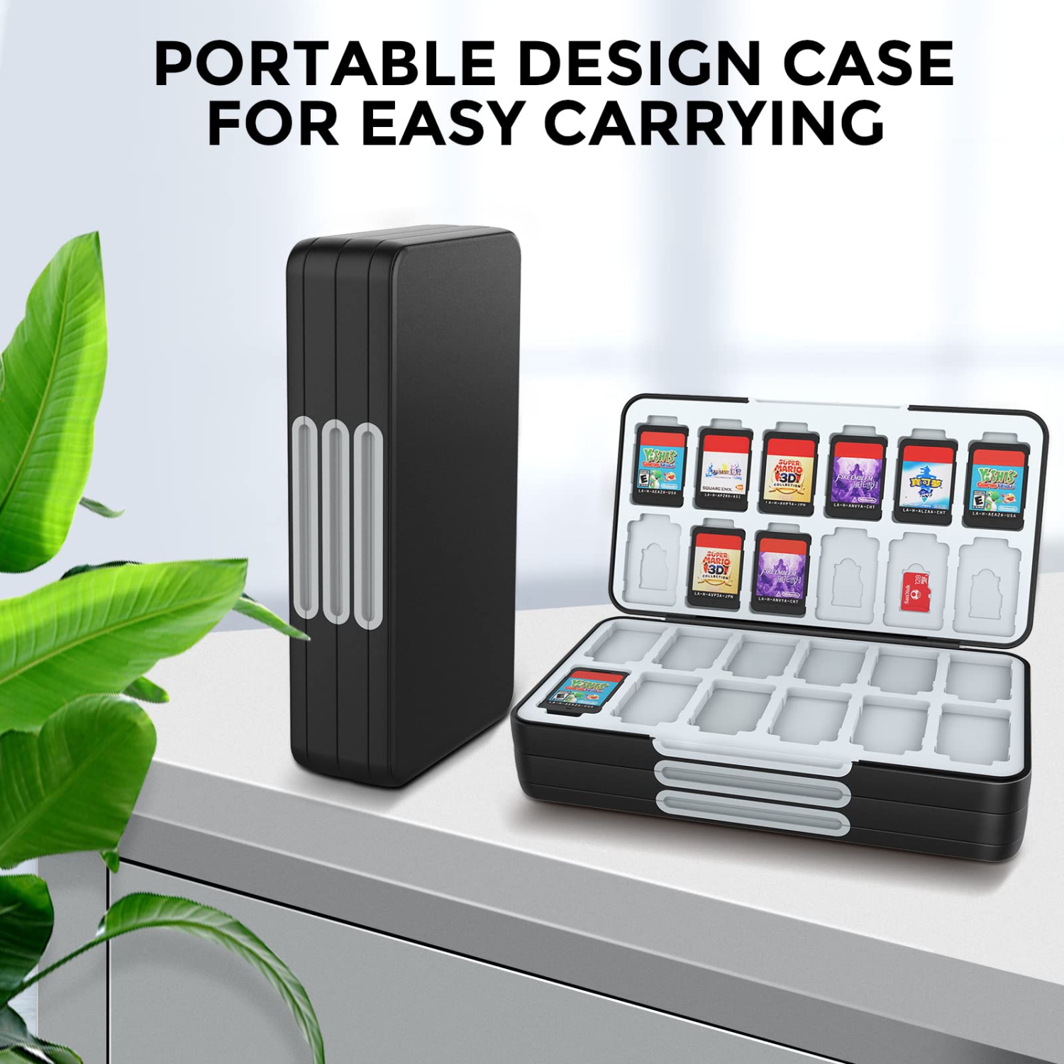 Game Card Case for Nintendo Switch Game Card or Micro SD Memory Cards,Portable Switch Game Card Storage with 72 Game Card Slots and 24 Micro SD Card