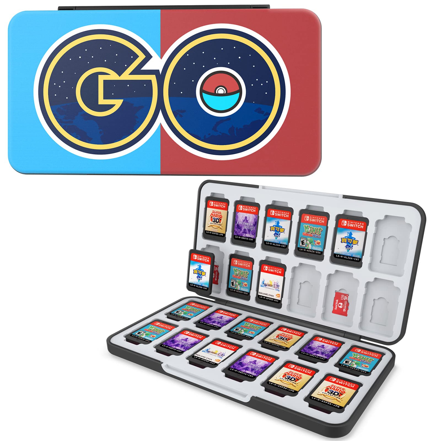 Game Card Case for Nintendo Switch&Switch OLED&Switch Lite Game Card, Custom Pattern Switch Game Memory Card Storage with 24 Game Card Slots and 24