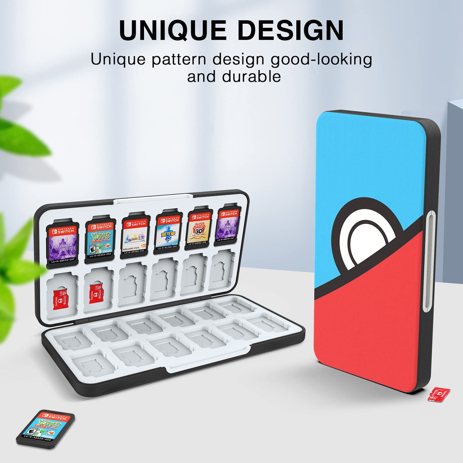 Game Card Case for Nintendo Switch&Switch OLED&Switch Lite Game Card,Custom Pattern Switch Game Memory Card Storage with 24 Game Card Slots and 24