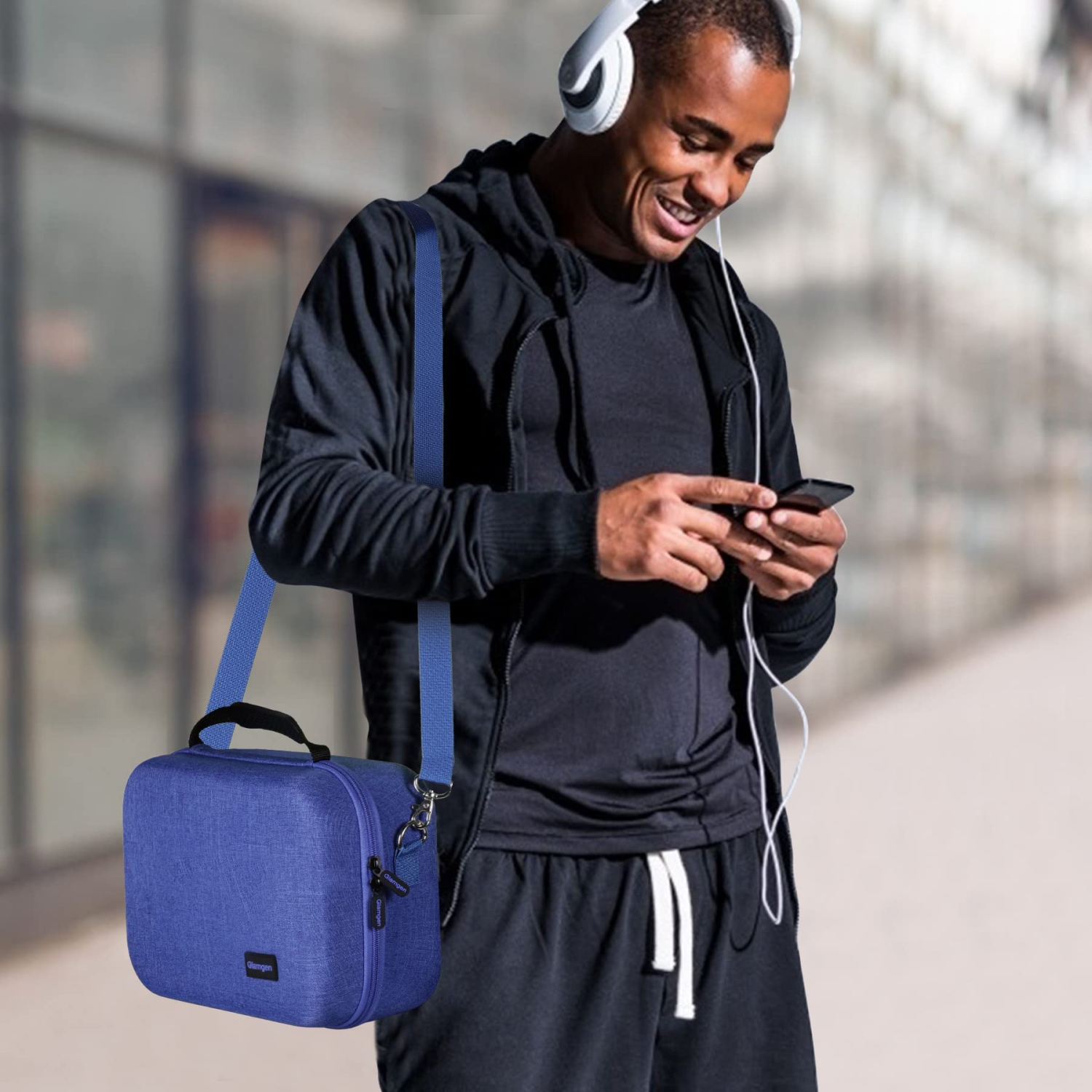 Carrying Storage Case for Nintendo Switch/Switch OLED Model,Large Protective Travel Hardshell Messenger Bag for Switch Console, 16 Game Cards