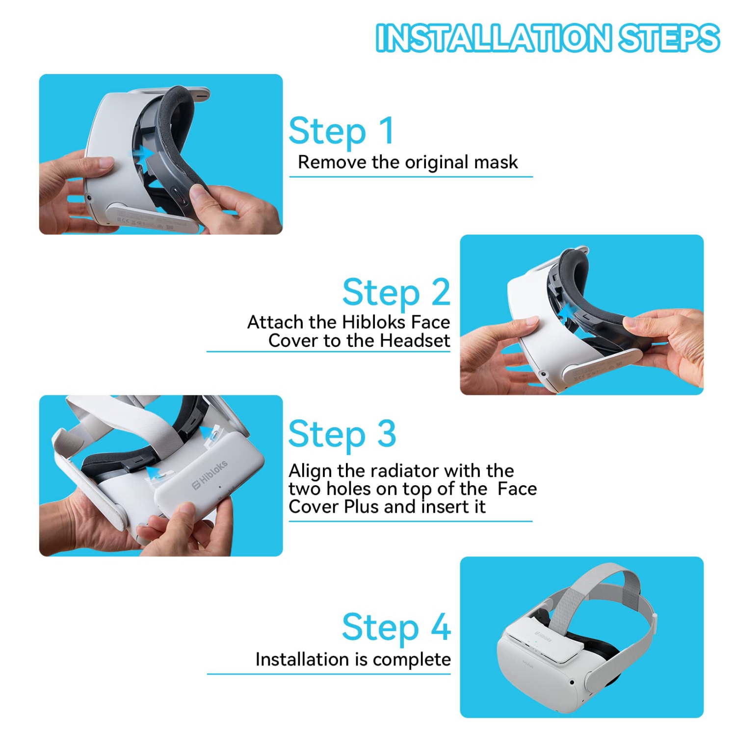 HiBloks Cooling Fan Face Cover for Meta/Oculus Quest 2 Accessories, Soft Lycra Cotton Face Cover, Quest 2 Cooling Fan Active Air Circulation