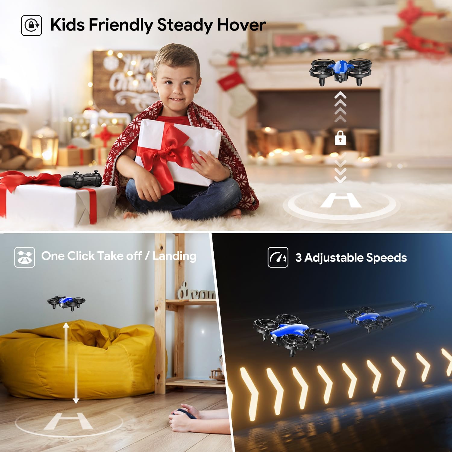 A24 Mini Drone for Kids Battle Mode with Throw to Go, High Speeds Rotation, Self Spin & 3D Flip, RC Quadcopter with Altitude Hold, Headless Mode, 3
