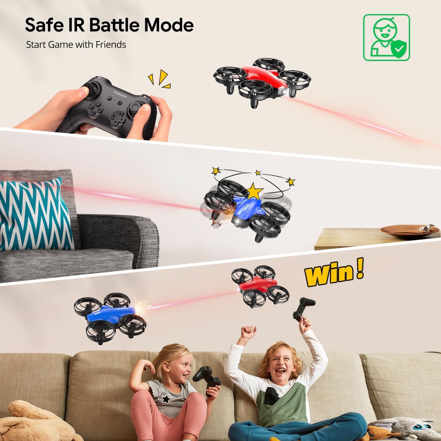 A24 Mini Drone for Kids Battle Mode with Throw to Go, High Speeds Rotation, Self Spin & 3D Flip, RC Quadcopter with Altitude Hold, Headless Mode, 3