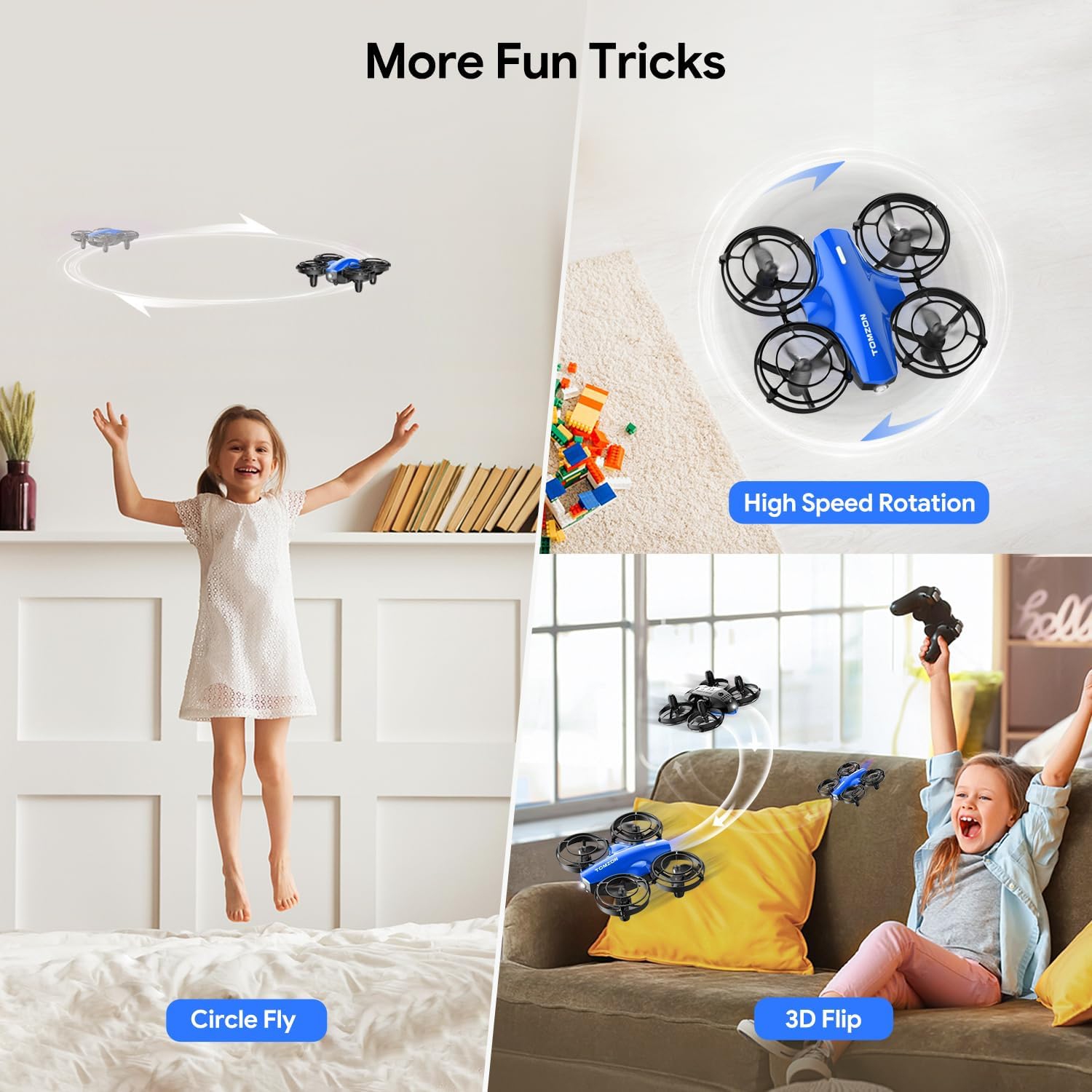 A24 Mini Drone for Kids Battle Mode with Throw to Go, High Speeds Rotation, Self Spin & 3D Flip, RC Quadcopter with Altitude Hold, Headless Mode, 3